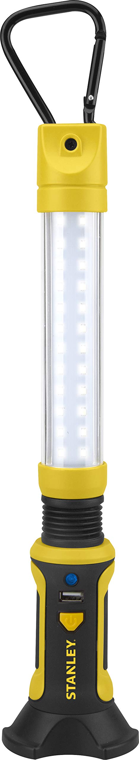 STANLEY BFLIUS Rechargeable 500 Lumen Lithium Ion LED Work Light with Magnetic Flexible Base, USB Power Charger, Swivel Carabine