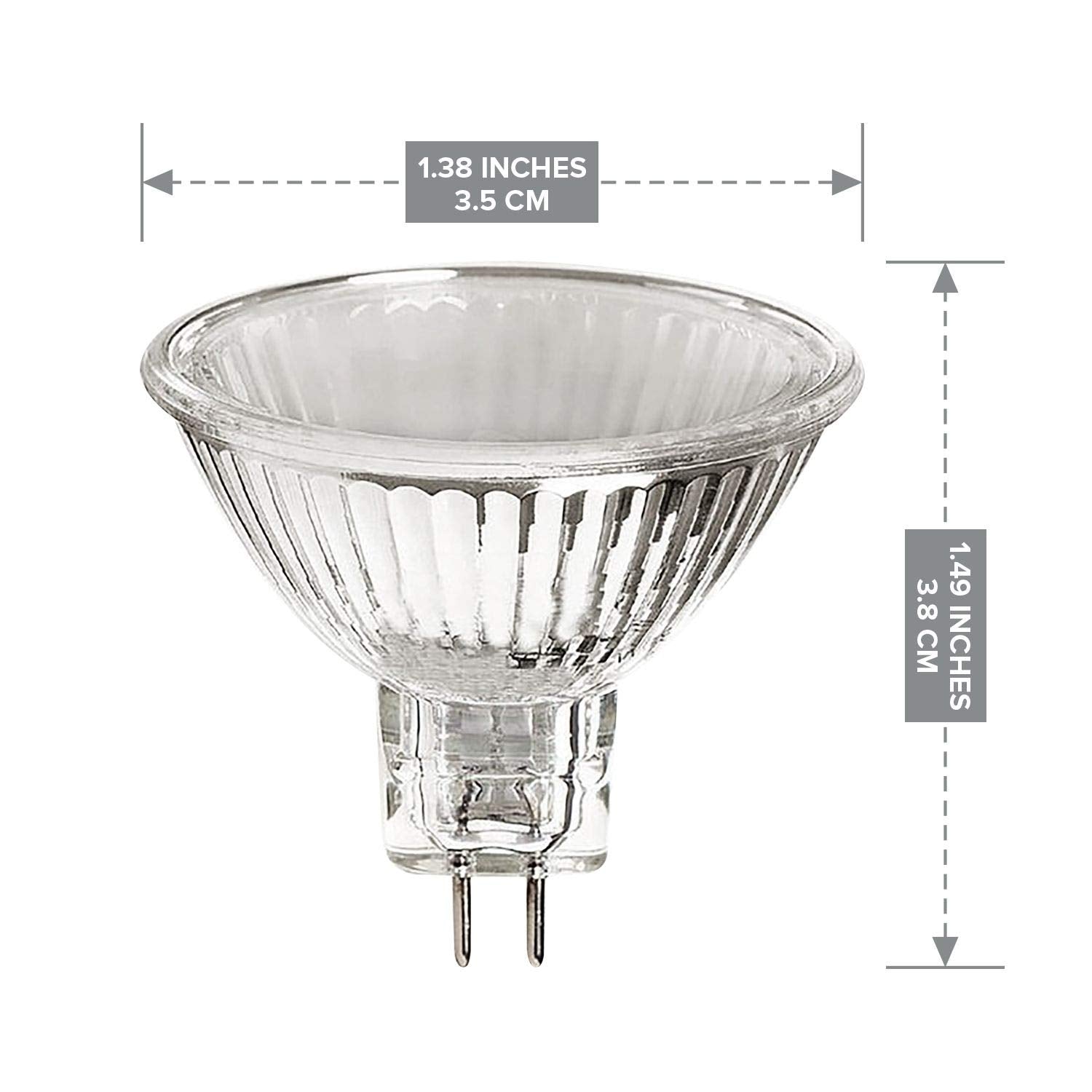 Mr11 Halogen Spot Light Bulb Down Reflector Lamp 11/8 Inches 35W 12V 2 Prong 1.375'' Stove Hood Range Lighting Warm White 35 Wat