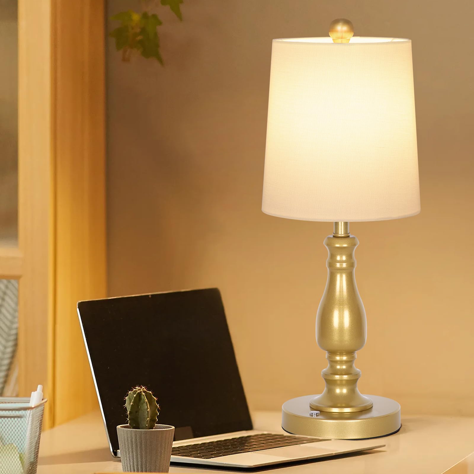 Dott Arts Cordless Lamp Table Lamps Set Of 2, Battery Powered Rechargeable Lamp 3-Way Dimmable Modern Nightstand Lamp Sets Bedsi