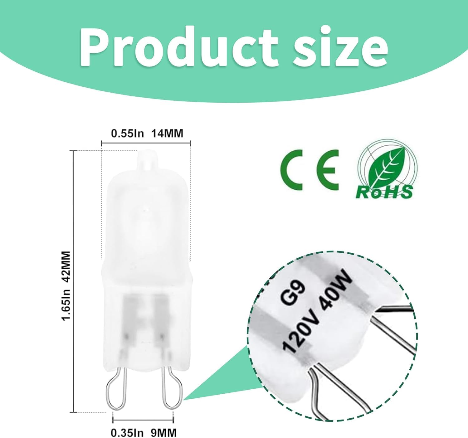 YAFIYGI 5-Pack G9 40W Halogen Bulbs, Frosted Lens, Bi-Pin Base, 120V - Ideal for Photography, Ceiling, Kitchen, Bathroom Lighting