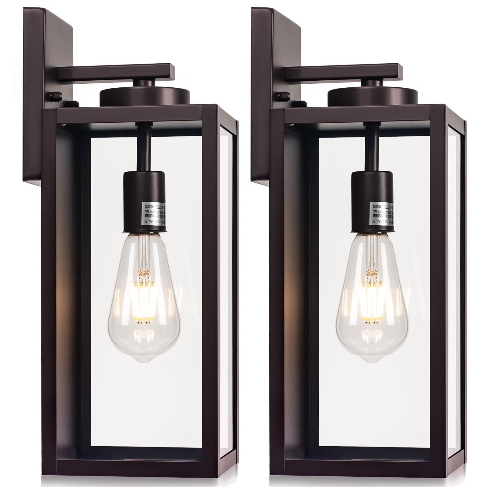 Yolsunes 16-Inch Oil-Rubbed Bronze Large Outdoor Wall Light Fixture  Brown Exterior Wall Lantern  Farmhouse Porch Sconce Lighting  Modern Outside Lights For House  Garage  Patio Lamp  2 Packs