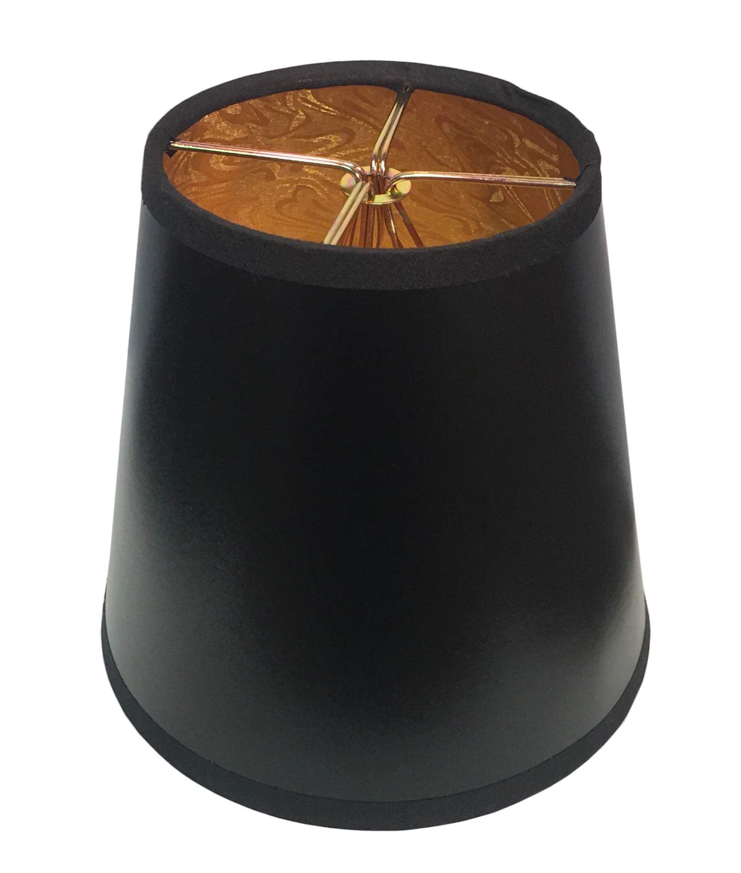 Royal Designs Empire Chandelier Lamp Shade, Metal, 3x4x4.25, Black/Gold - 6 Pack, Model CS-115BLK/GL-6