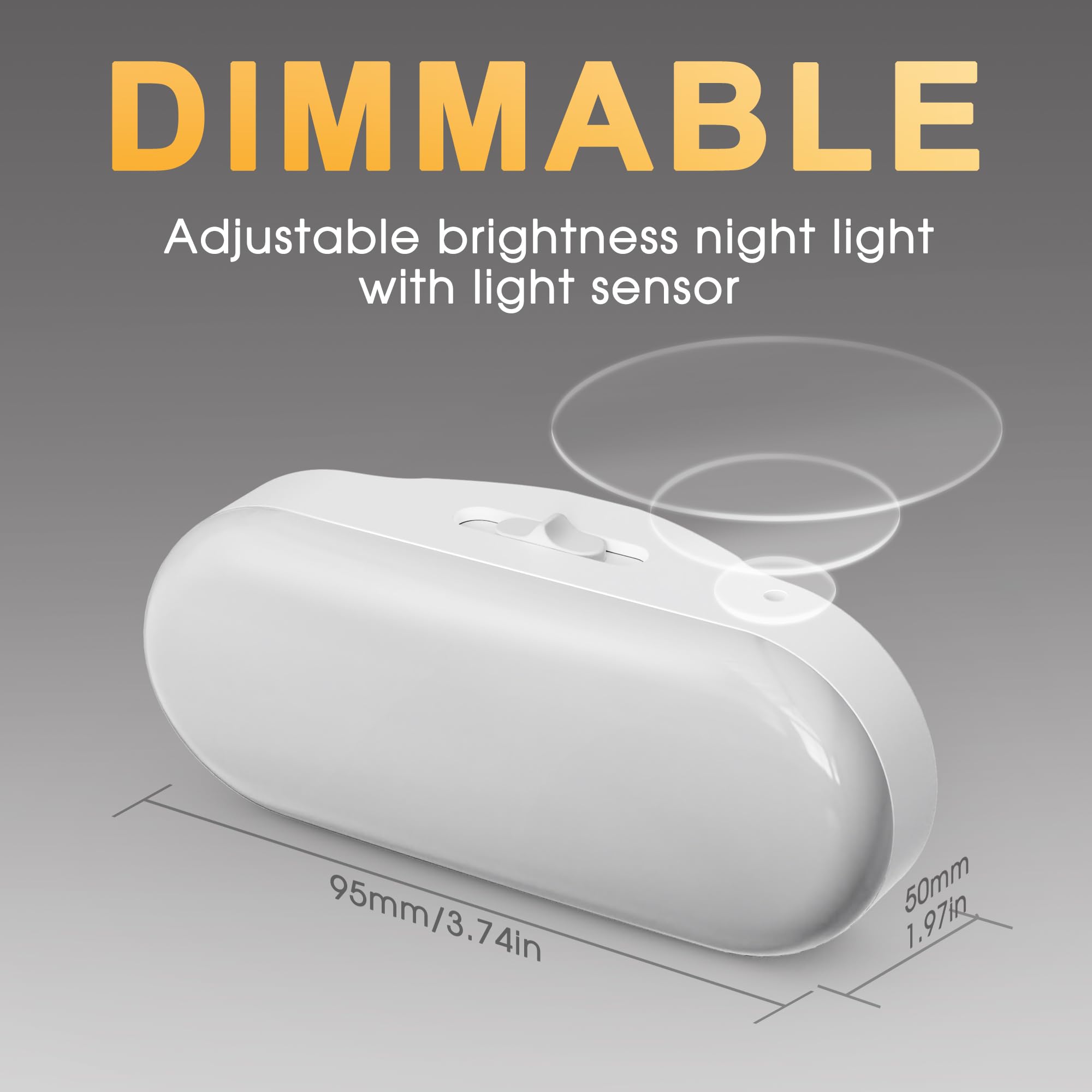 Briignite LED Night Light, Dimmable Plug-in with Dusk to Dawn Sensor, Soft White, 2-Pack, Warm Moderate Shade, Model BRNL00702DG-2