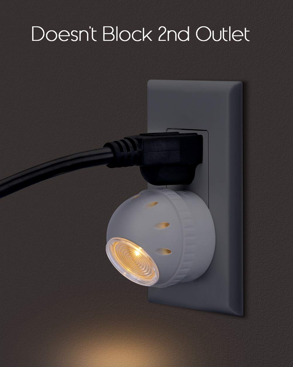 Emotionlite Plug-in Night Lights, Warm White LED, 360° Rotation, Dusk to Dawn Sensor, 6 Pack, Model SBD03B
