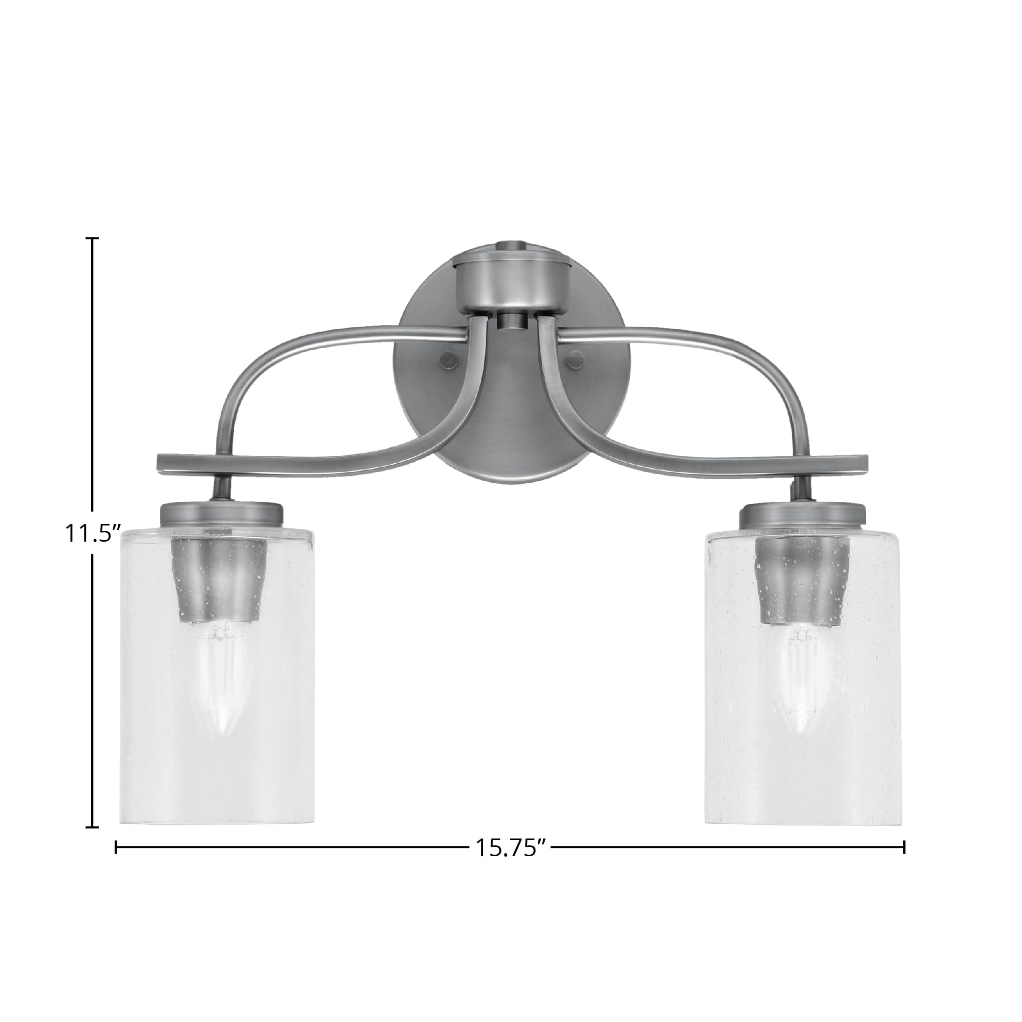 Cavella 2 Light Bath Bar In Matte Black Finish With 7" Kaleidoscope Art Glass
