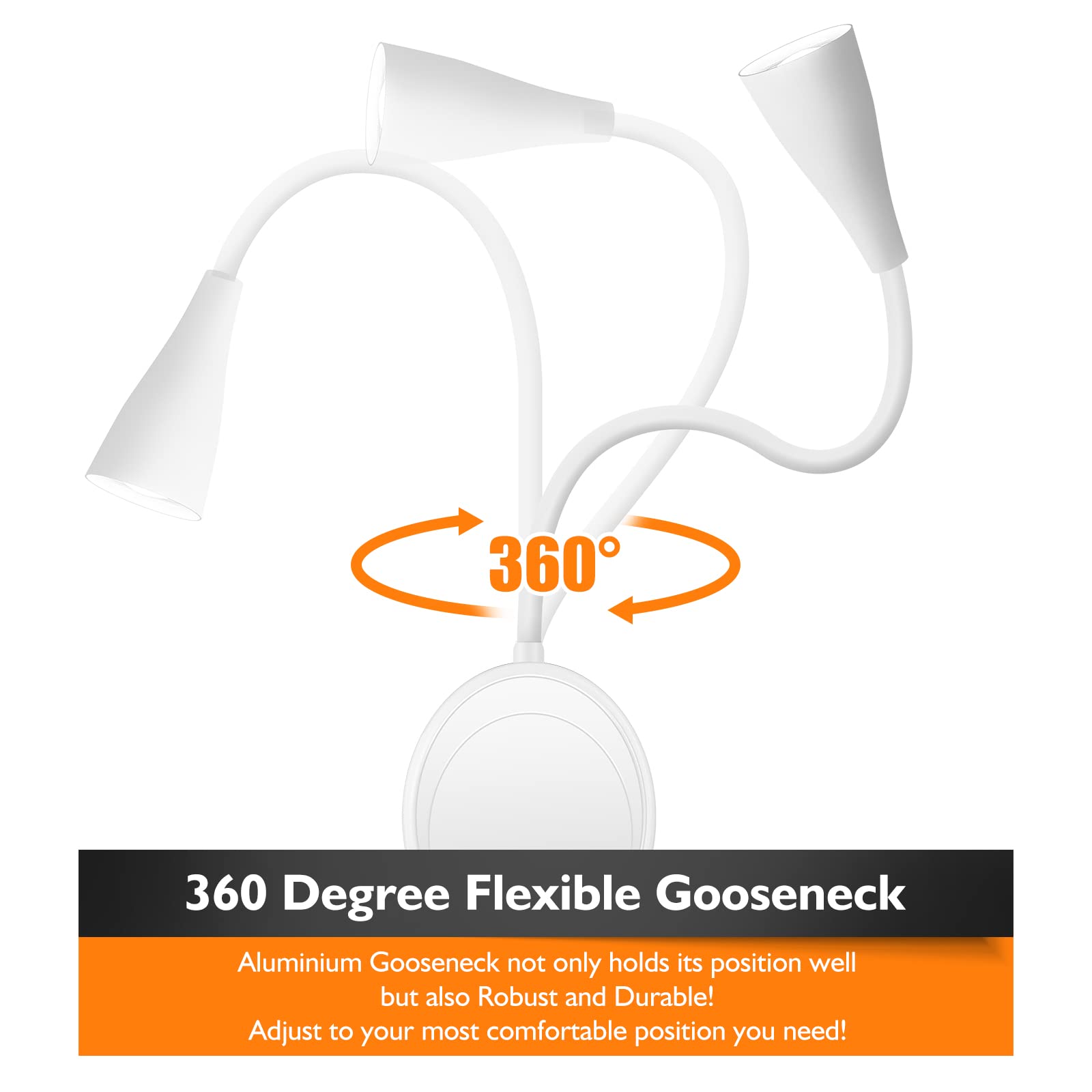 Sankedou Led Wall Mounted Reading Light, Book Light For Reading In Bed With Touch Control, 5 Dimmable, Usb Output, Night Light &