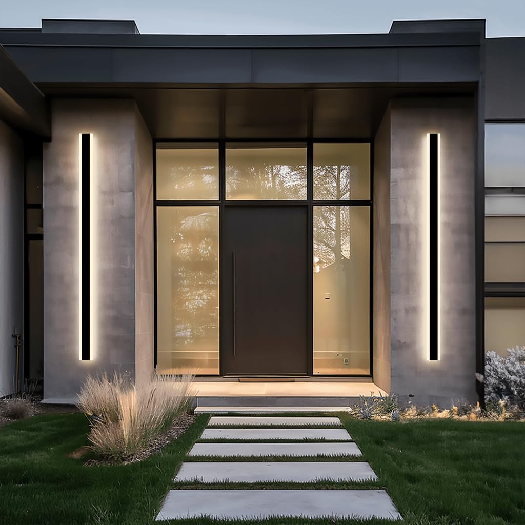 ?????? ???????????????? Haylen | Waterproof Outdoor Wall Light, Led Dimmable With Remote 3000K-6000K, Long Outdoor Porch Lights, Wired Lighting Fixture, Patio Exterior Wall Sconce, 1-Pack (Black, 24")