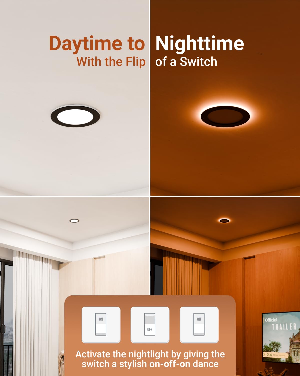 Sunco 12 Pack 6 Inch LED Recessed Lights, Dimmable Canless Night Light, 1500 Lumens, Selectable CCT 2700K-6000K,