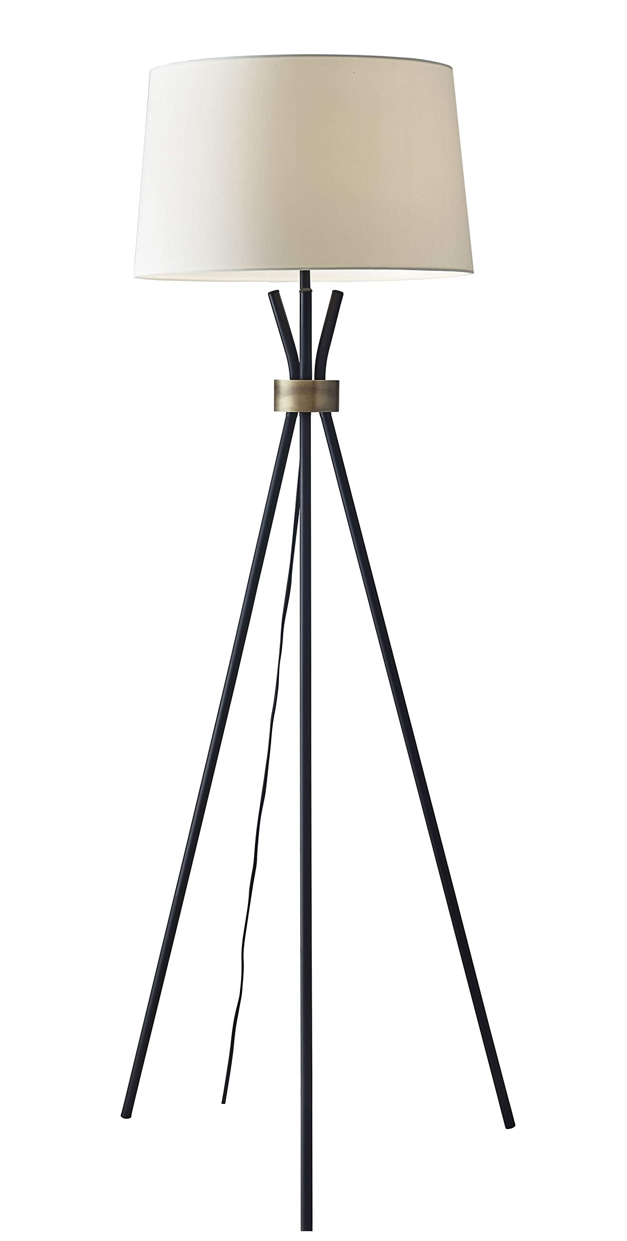Homeroots Lighting 21.5&quot; X 21.5&quot; X 60&quot; Black Metal Floor Lamp