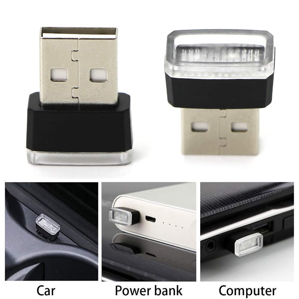 iJDMTOY Miniature Red LED Car Interior Ambient Lighting Kit - USB Plug-in Center Console Illumination