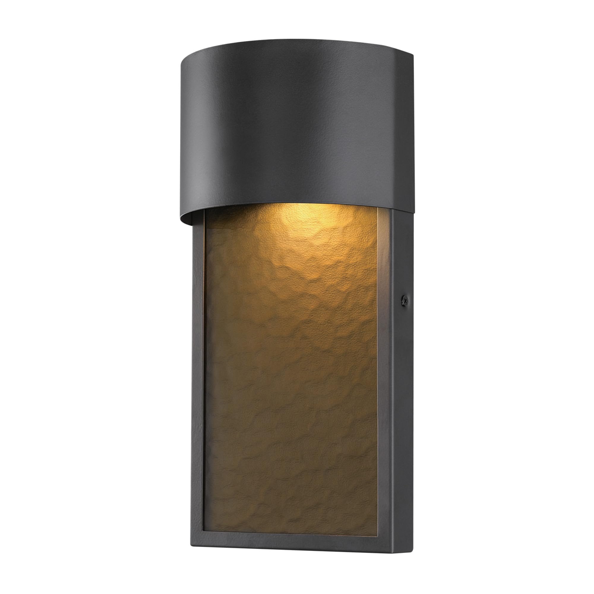 Globe Electric 44227 LED Outdoor Wall Sconce, 14in, Bronze Finish, Amber Water Glass, Weatherproof, 720 Lumen
