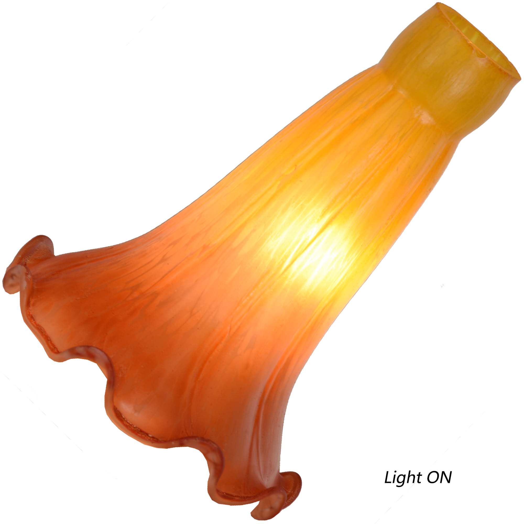 Bieye Ls11S Lily Flower Blown Glass Lampshade (Yellow Orange, Opening I.D. 0.87'' X O.D. 1'')