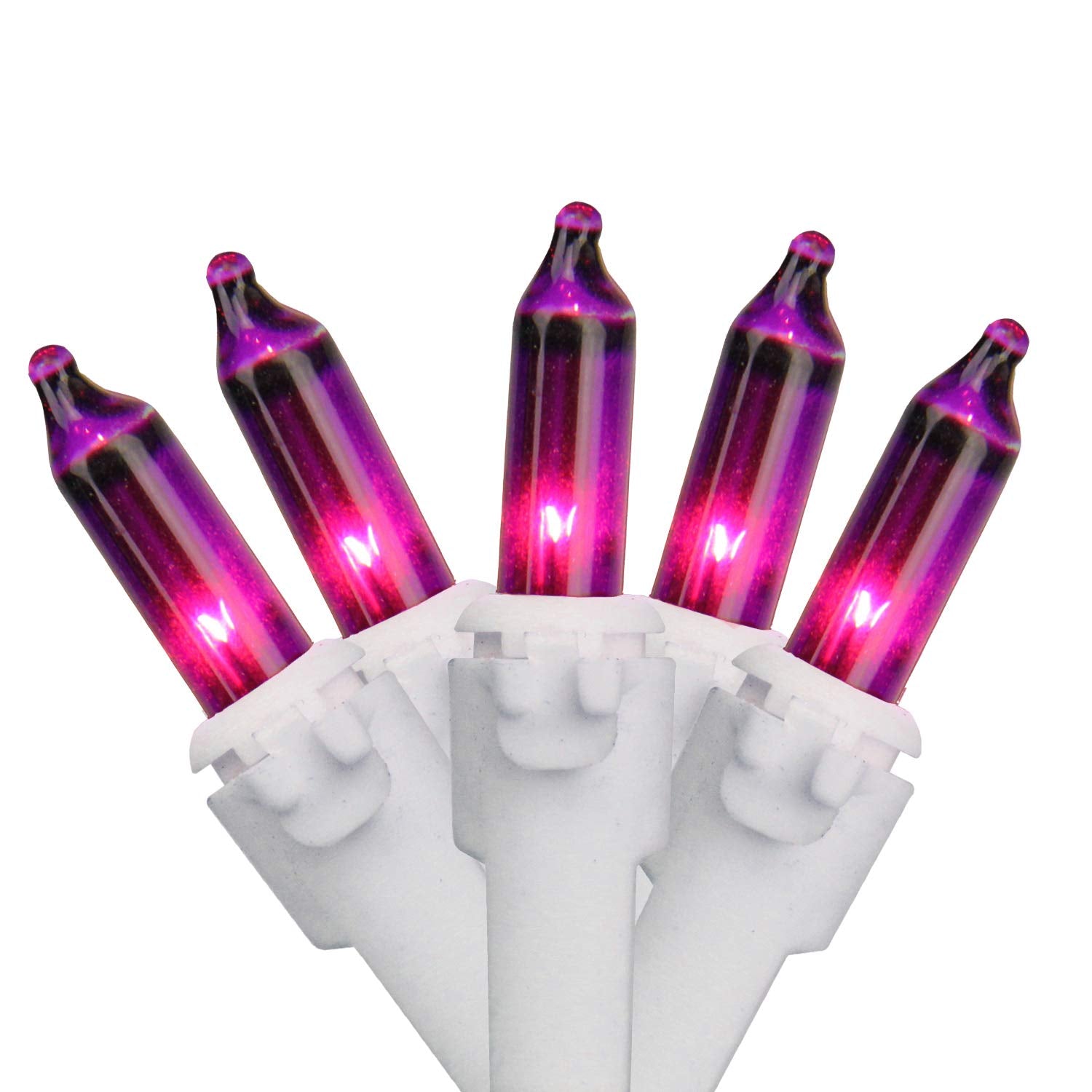 Northlight Mini Christmas Lights Set of 100 - 2.5in Spacing, Purple-Pink, White Wire, Model BLZ-8069