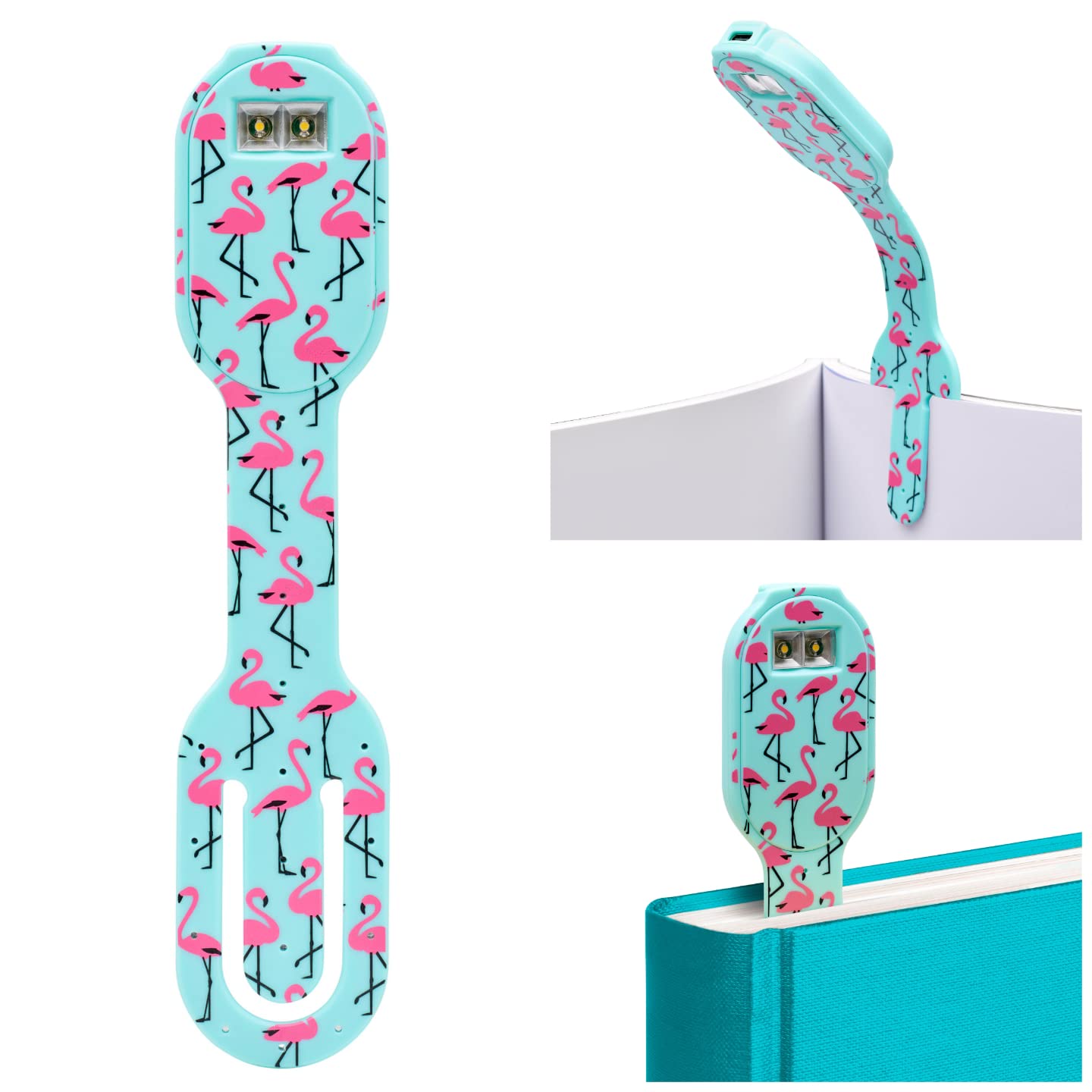 Gifts for Readers & Writers LED Reading Light, Rechargeable Bookmark & Clip-On, Flamingo Color, Model 2, well-made Material