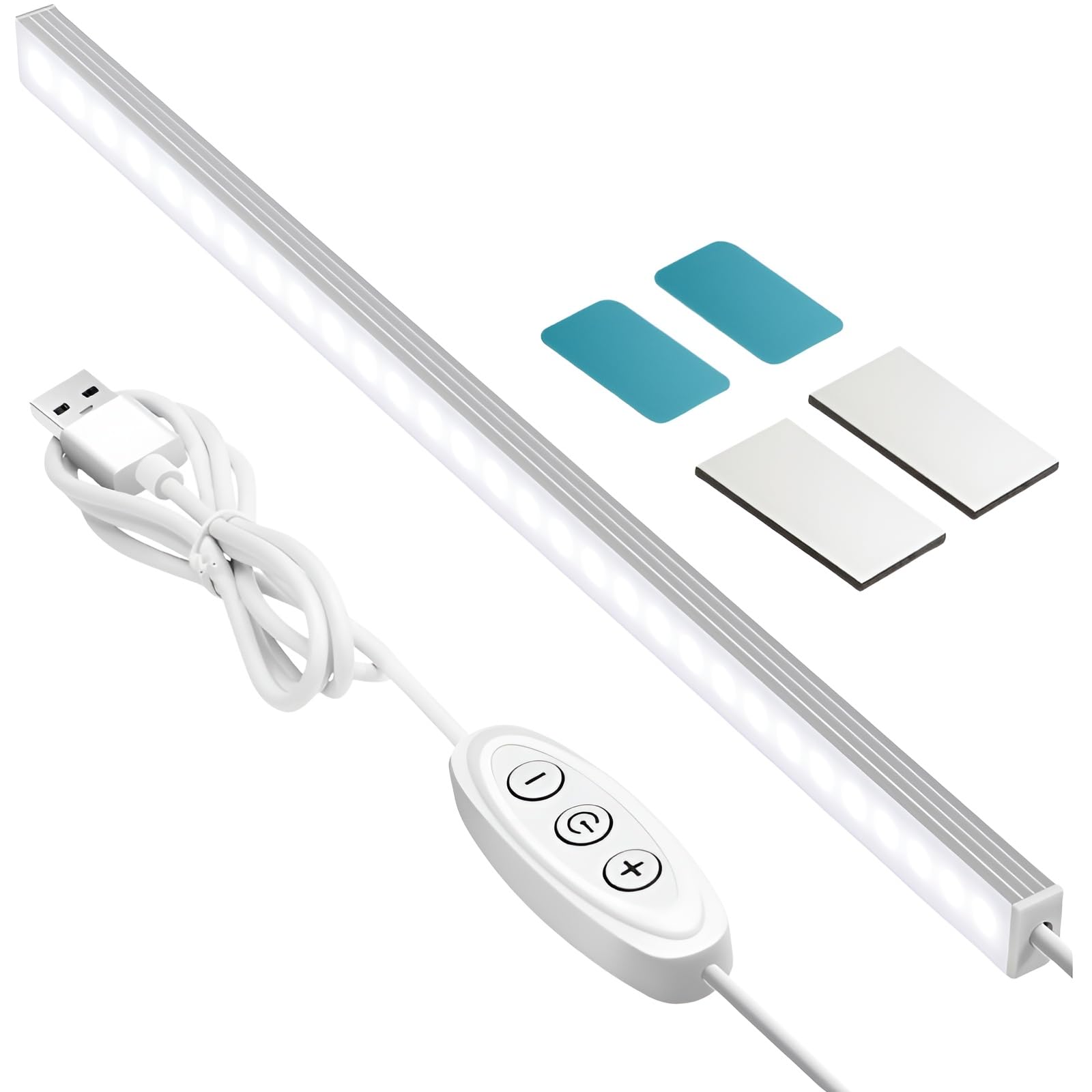 Glvsae Led Under Cabinet Lighting Bar, 12 Inch, Dimmable, Ultra Thin, 6000K Cool White, Aluminum, Ideal For Kitchen/Desk/Closet