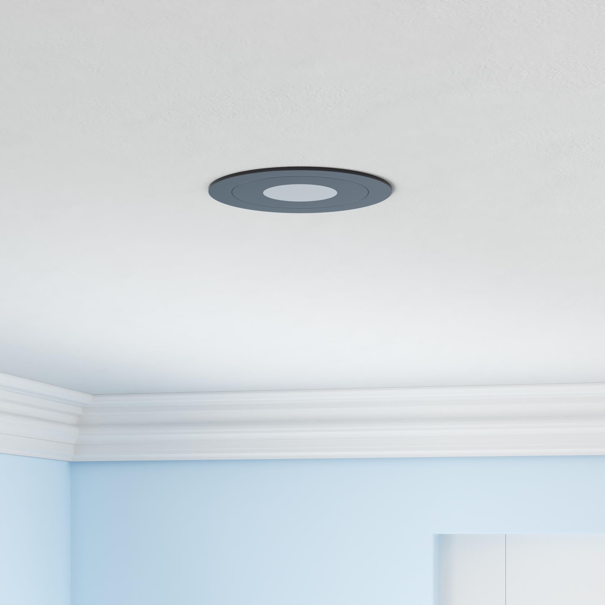 Popanu Gimbal Led Recessed Light - 4 Inch Black 9W 360° Rotation Directional Adjustable Eyeball Sloped Ceiling Recessed Lighting 4 Inch Light Wafer Soffit Indoor Spotlight Canless Black 4 Inch 6 Pack