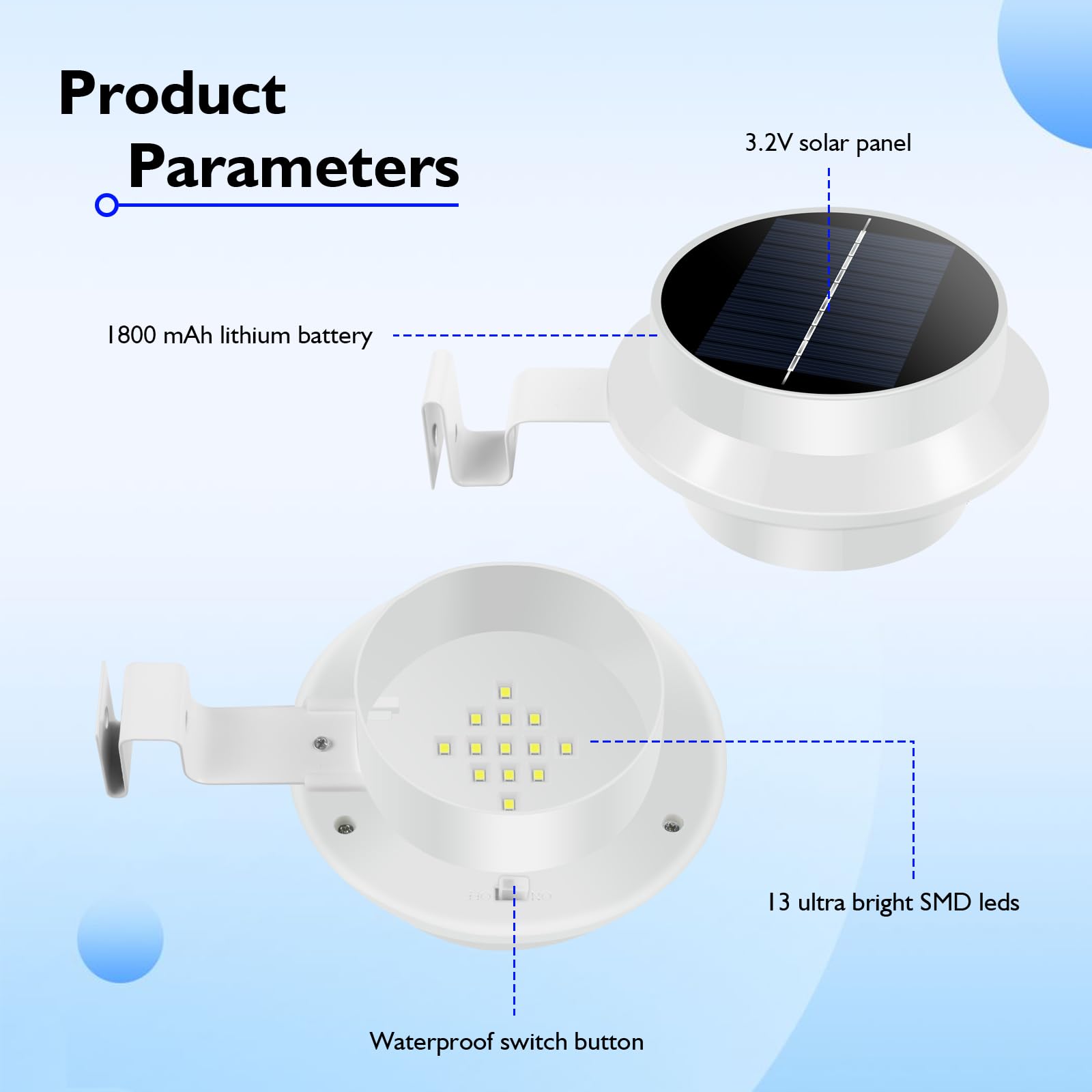 Solar Flag Pole Light Warm Light 3000K, Flagpole Solar Light For 1-1.5 In Diameter Flagpoles, Flag Light Solar Powered Outdoor Waterproof Led Dusk To Dawn Work 10+ Hours 100% Flag Coverage(White)