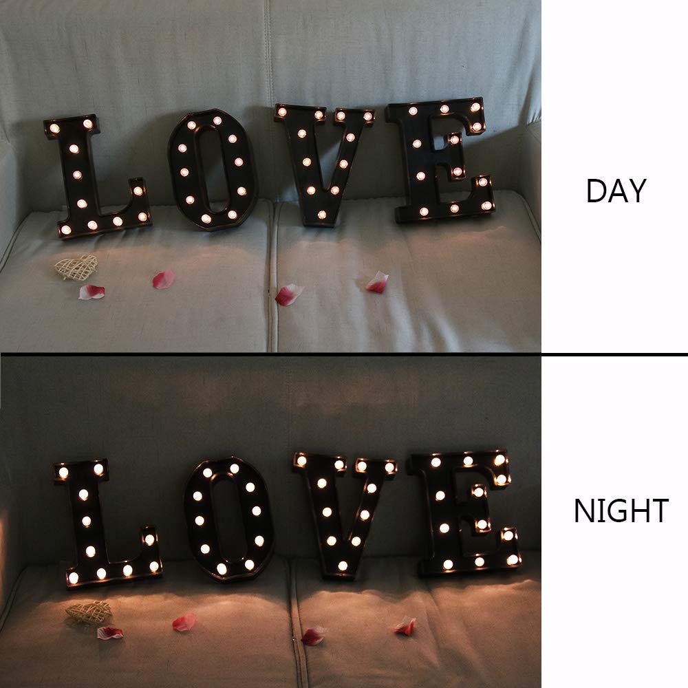 OYCBUZO LED Marquee Letter Sign, Black Plastic, Model MDLP-BL-21, Decorative Night Light for Home, Bar, Party, Wedding, Christmas