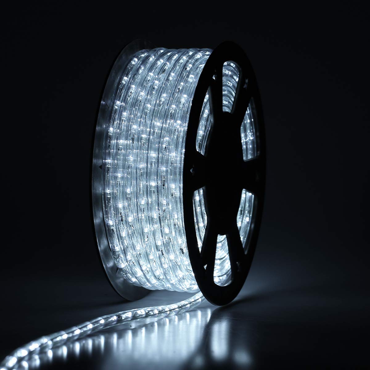 Buyagn LED Rope Lights, 100Ft Cuttable Waterproof String Lights for Indoor/Outdoor, Cold White, Decorative Lighting for Holidays and Events