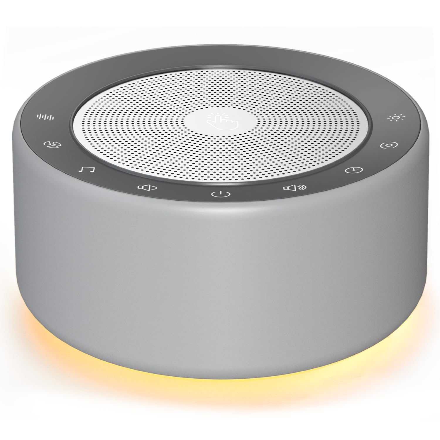 Kipcush Nursery Lamp with Sound Machine, 30 Sounds, 7 Colors, Touch Control, Grey, Plastic
