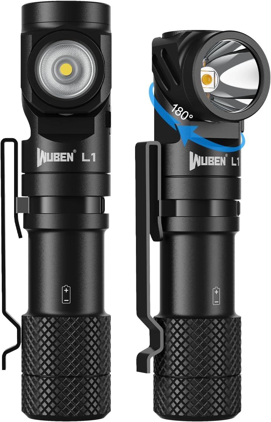 Wuben L1 Dual Light Sources Flashlight with 180° Rotating Head, 2000 Lumens, L1 (NICHIA 519A LED) Wuben L1 Dual Light Sources Flashlight with 180° Rotating Head, 2000 Lumens, L1 (NICHIA 519A LED)
