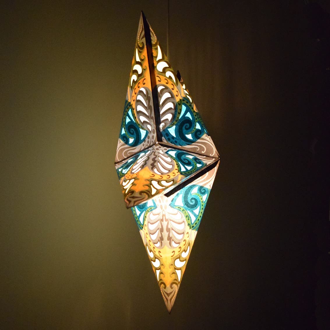 Blue Obsession Paper Star Lantern With 12 Foot Power Cord Included