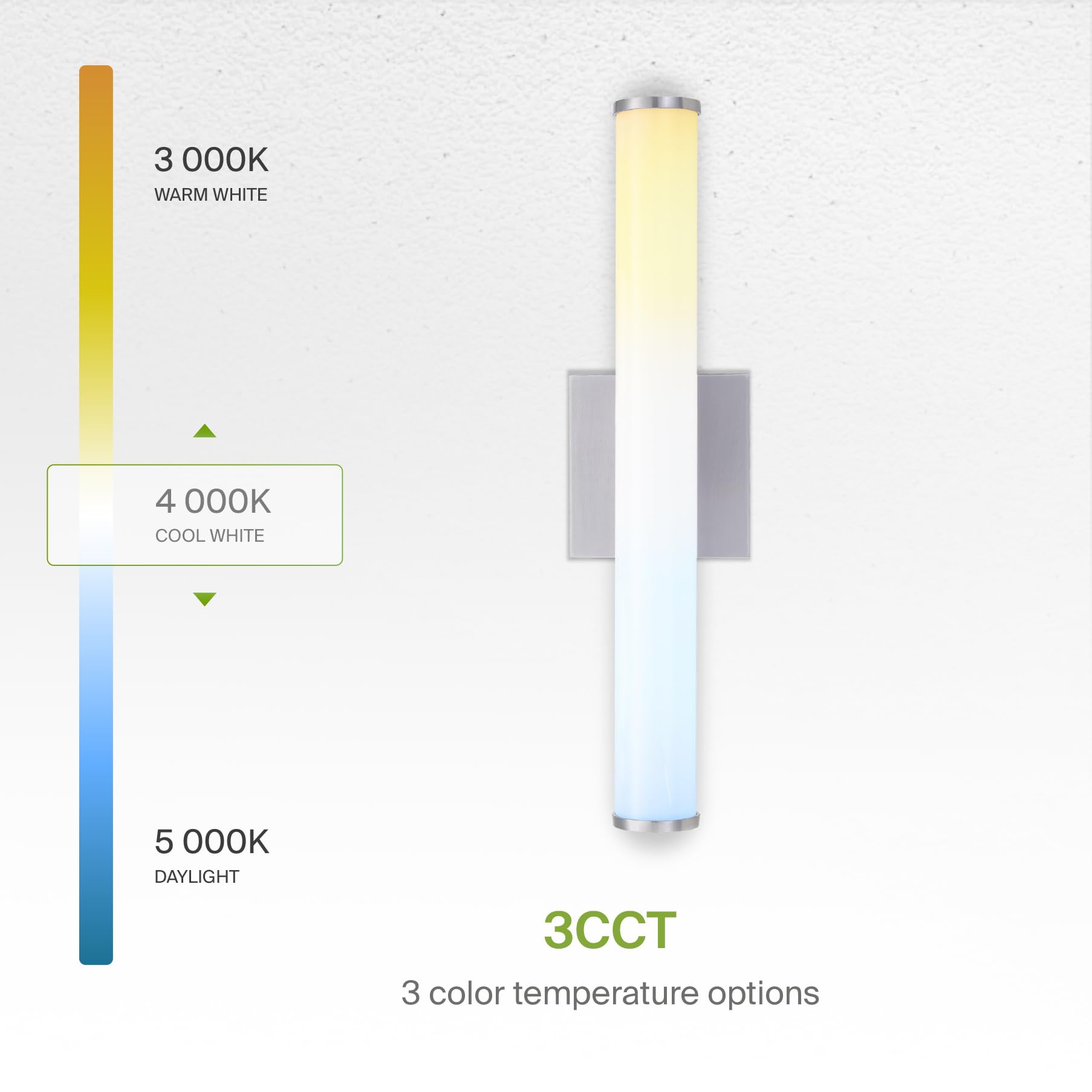 Asd Led 24 Vanity Wall Mount Light Fixture  Linear Bathroom Lighting Bar | 3Cct  Dimmable  Energy Star  Etl Listed | 25W 1750Lm 3000-5000K 120V | Long Tube Bath Sconce Over Mirror | Nickel  2 Pack