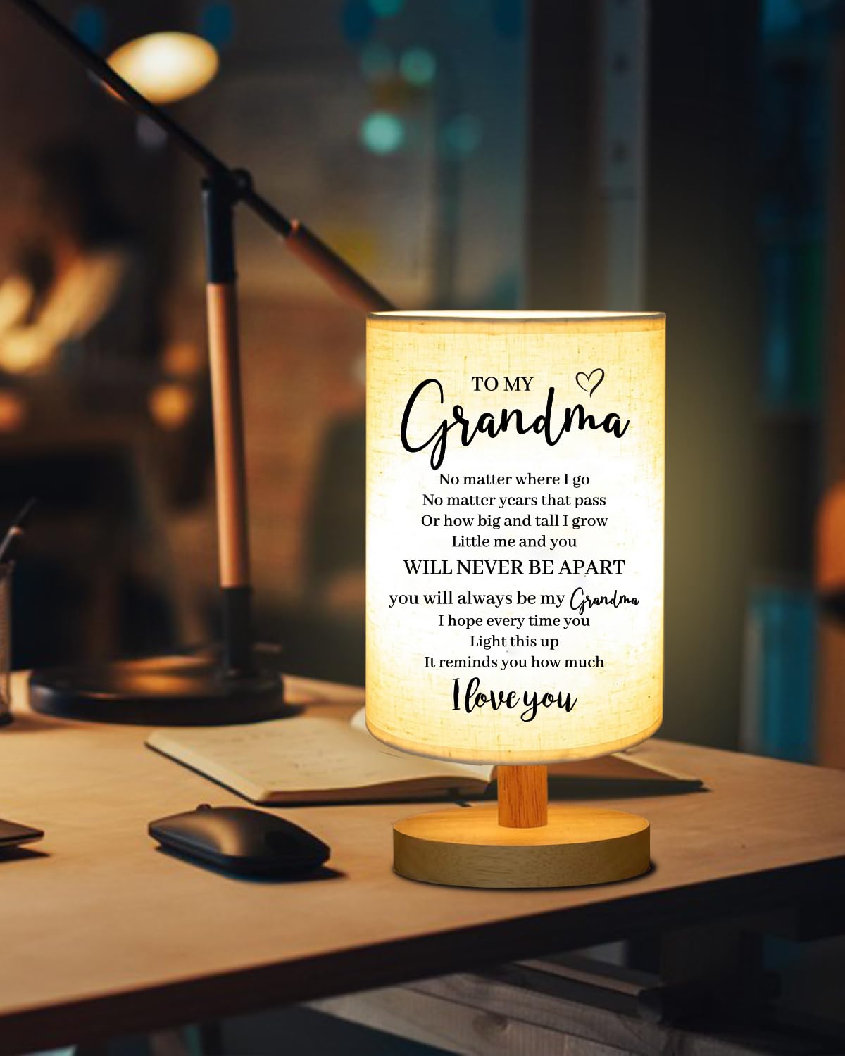 Birthday Gifts For Grandma From Grandkids, To My Grandma Fabric Table Lamp, Grandma Birthday Christmas Gifts, Bedside Table Lamp
