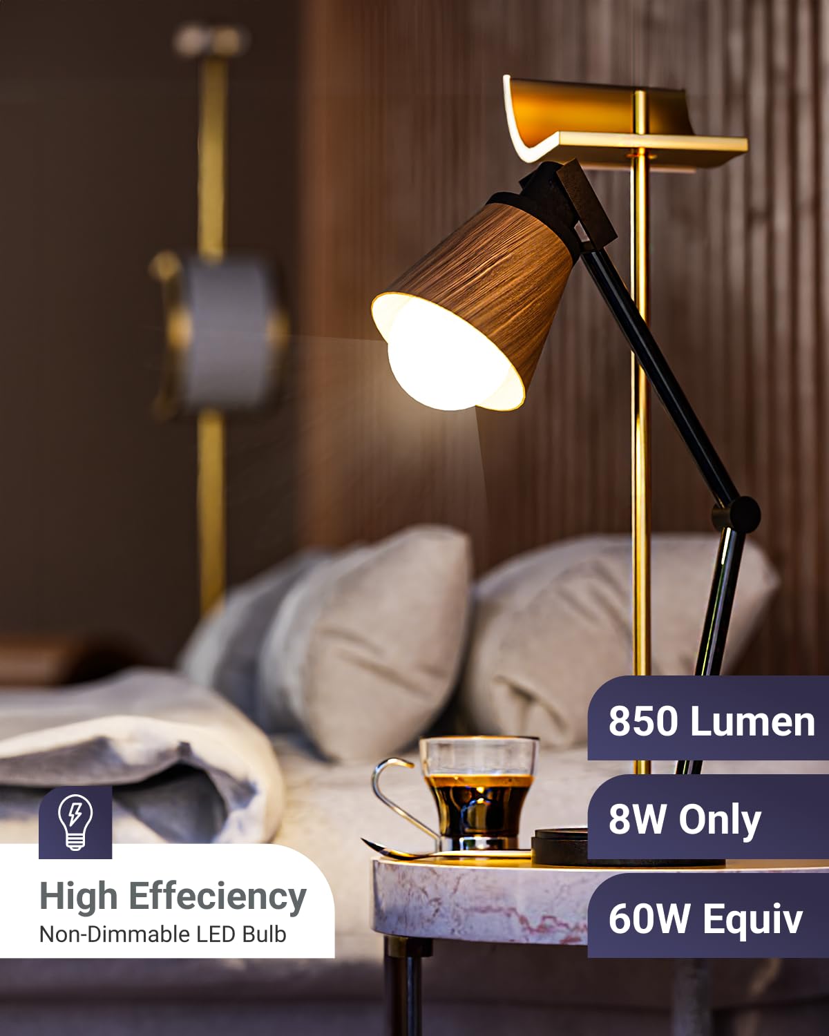 Sunco 12 Pack A19 Led Light Bulbs, [Focos Para Casa], E26 Base Lamp Bulb For Bedroom Bathroom, 850 Lm, 8W (60W Equivalent), 4000