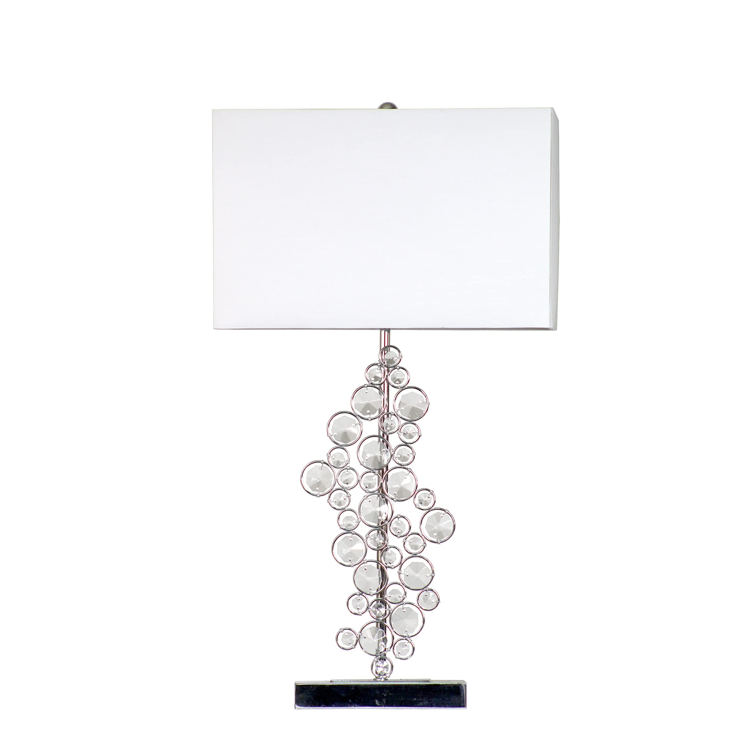 Elegant Designs Lt1027-Chr Prismatic Crystal Sequin And Chrome Table Lamp