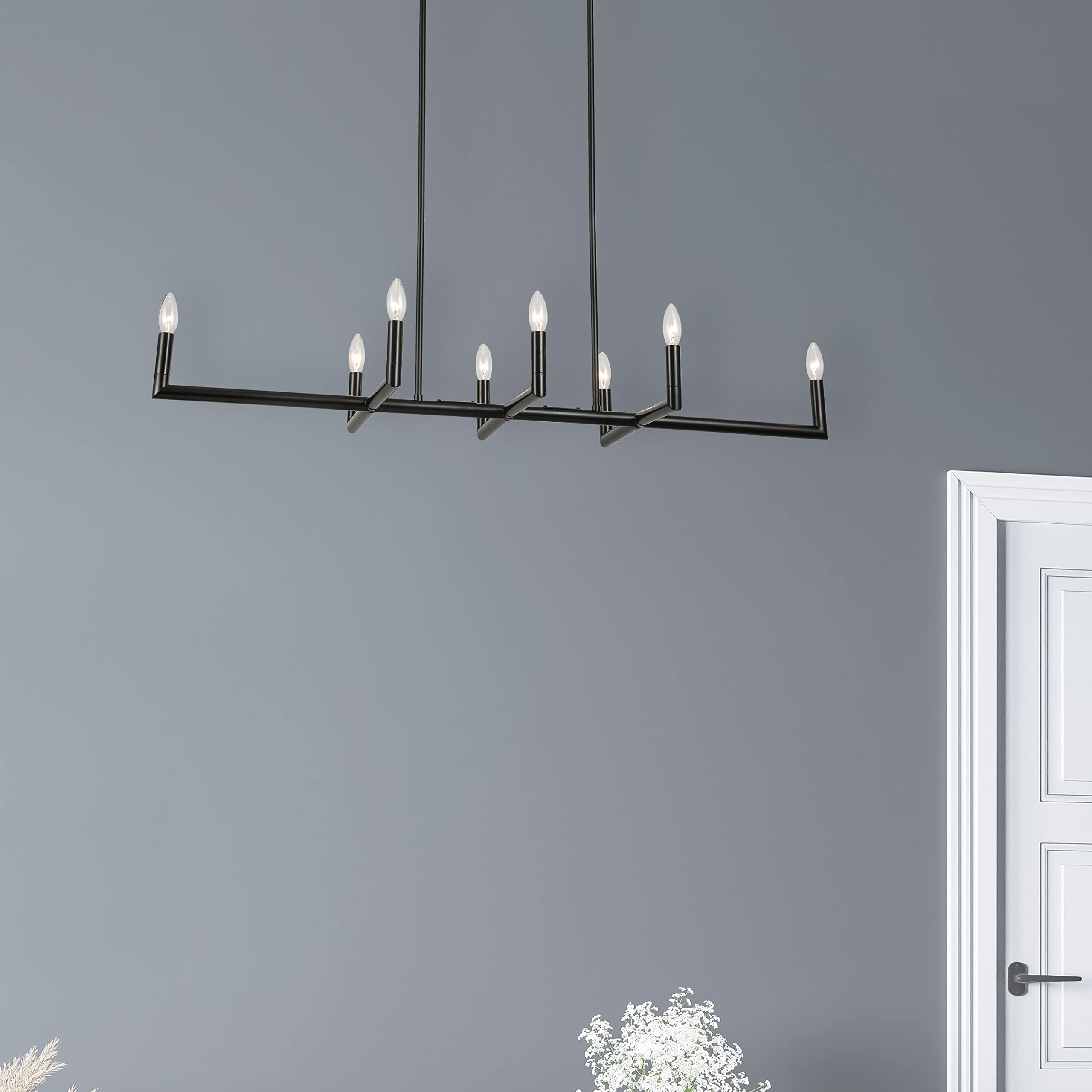 Dainolite 8 Light Chandelier NOR-478HC-MB Matte Black Finish