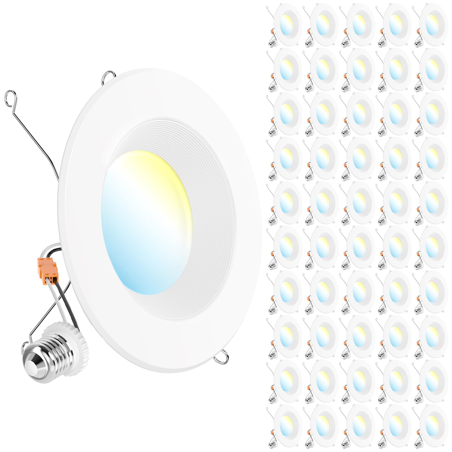 Sunco 50 Pack LED Recessed Lighting 6 Inch, Retrofit Can Lights, 965LM, 13W (100W Equivalent), Selectable CCT 2700K/3000K/3500K/