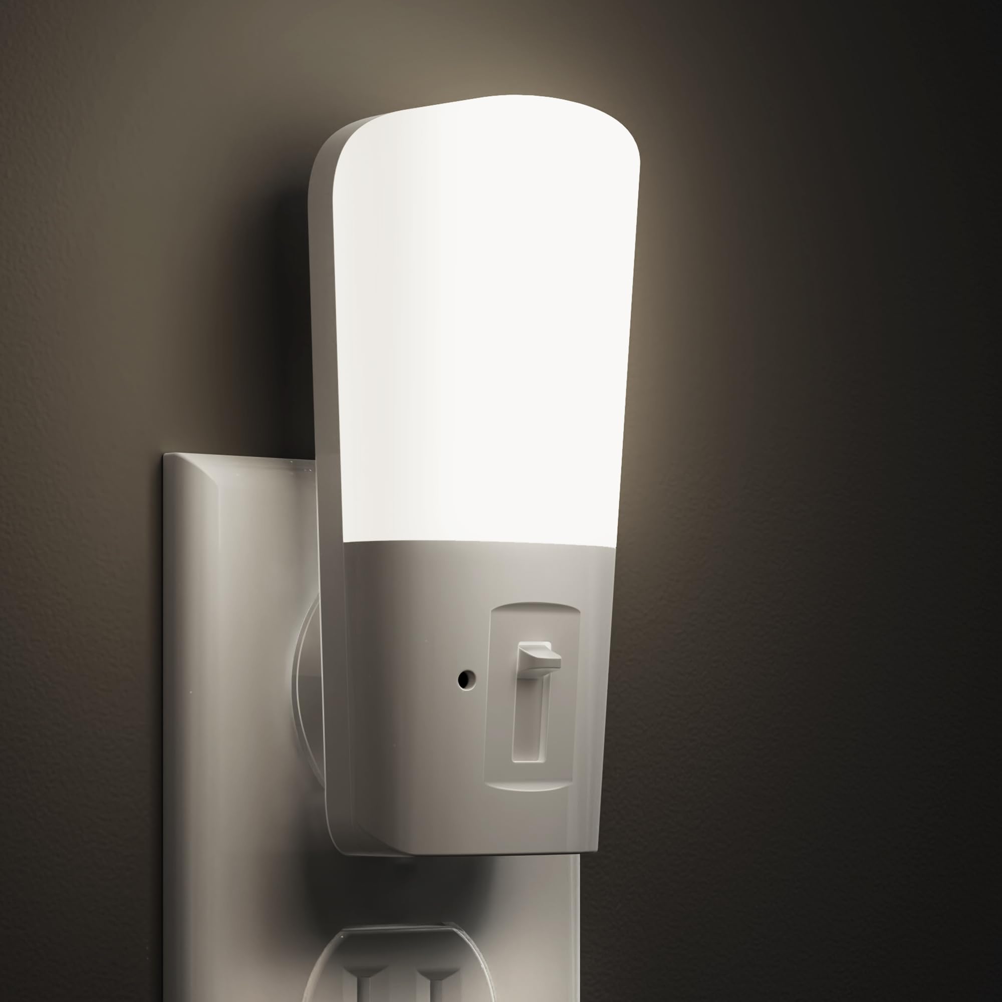 LOHAS-LED Night Light, Dimmable Plug-in with Dusk to Dawn Sensor, 5000K Daylight, 2 Pack, White, Model LH-GY008-5000K