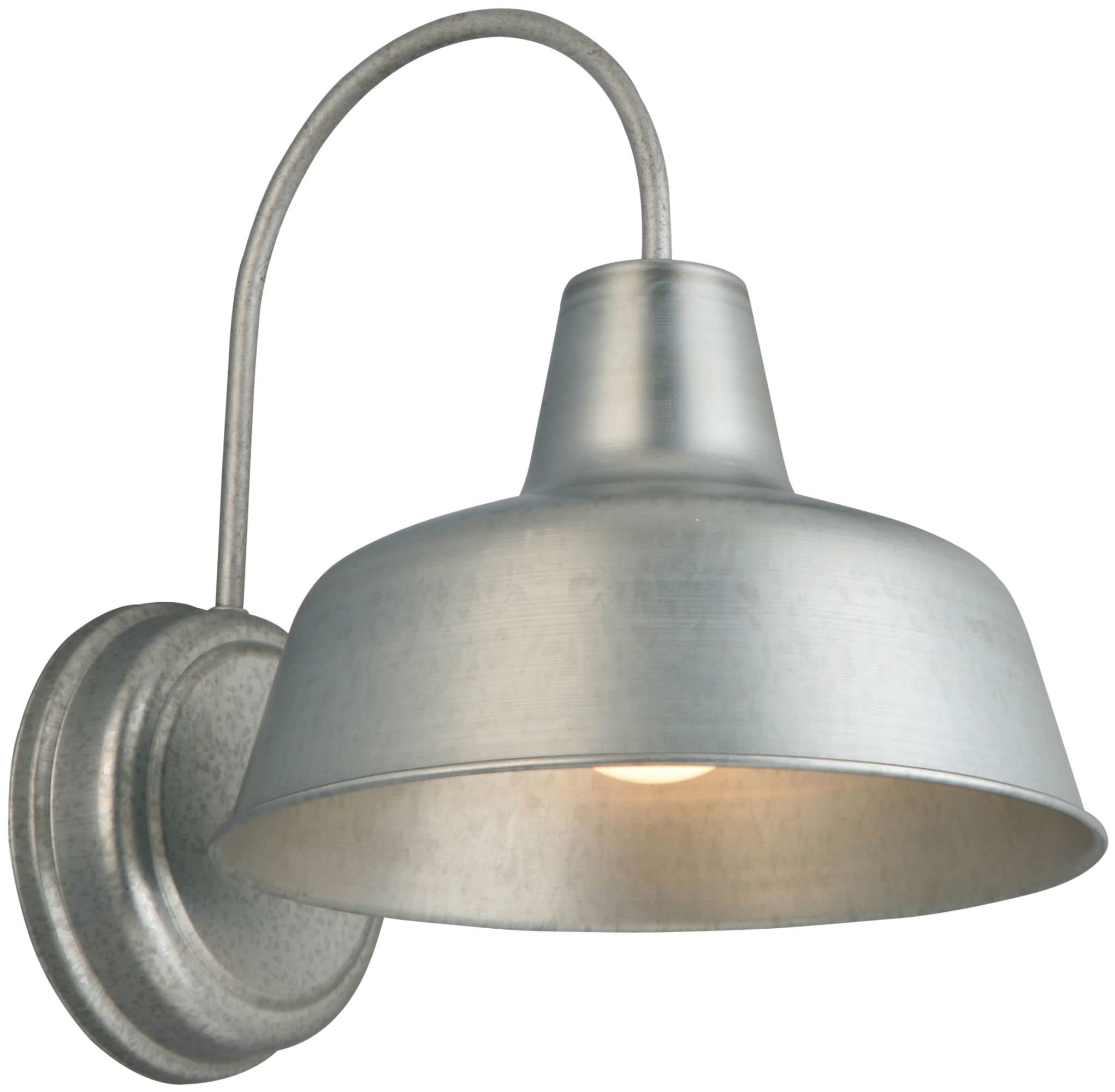 Design House Mason Barn Light - Indoor/Outdoor Wall Mount, 8in Galvanized, Modern Industrial Farmhouse, Model 520965