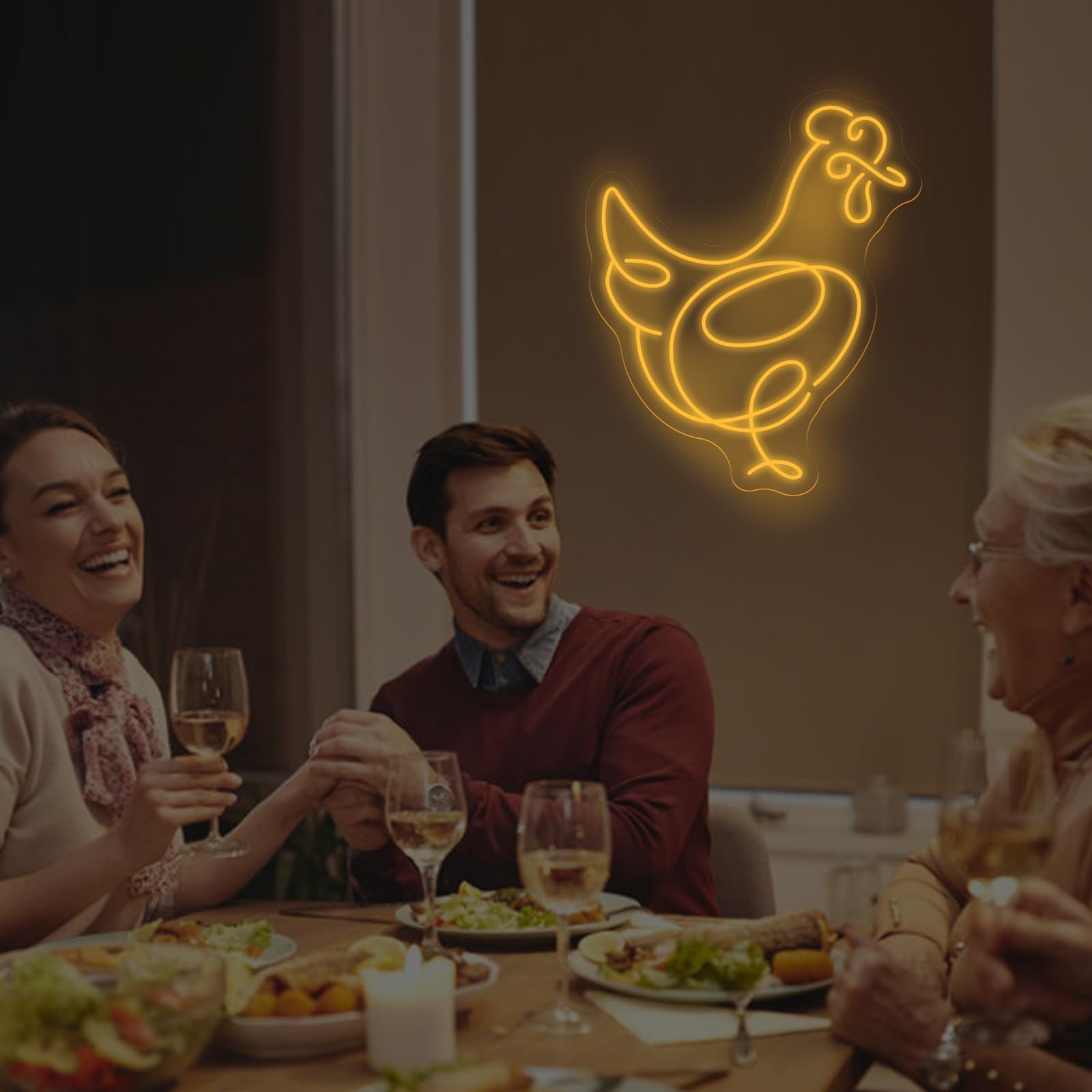 Chicken Neon Wall Sign  Rooster Led Neon Sign  Animal Neon Wall Light  Wild Life Led Wall Light  Hen Home Room Decor For Party Gift Living Room Bedroom Birthday Christmas Thanksgiving Wedding Bar