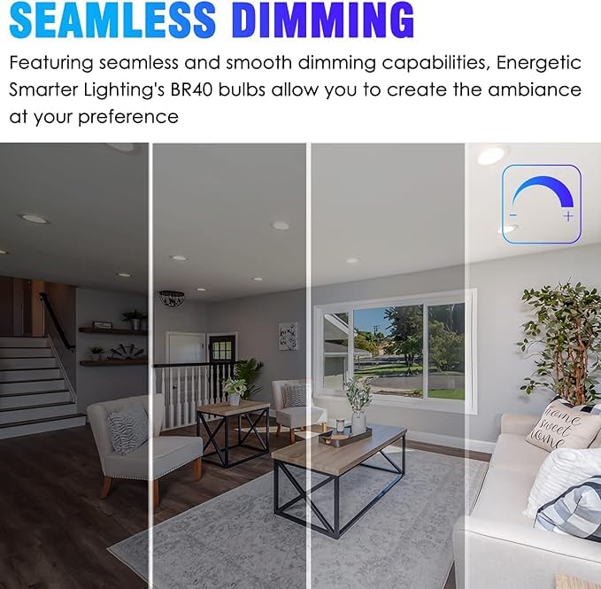 Energetic Smarter Lighting Led Recessed Light Bulbs Br40, 110W Equivalent 14W, Dimmable, 1600 High Lumens, Cool White 4000K, Ind