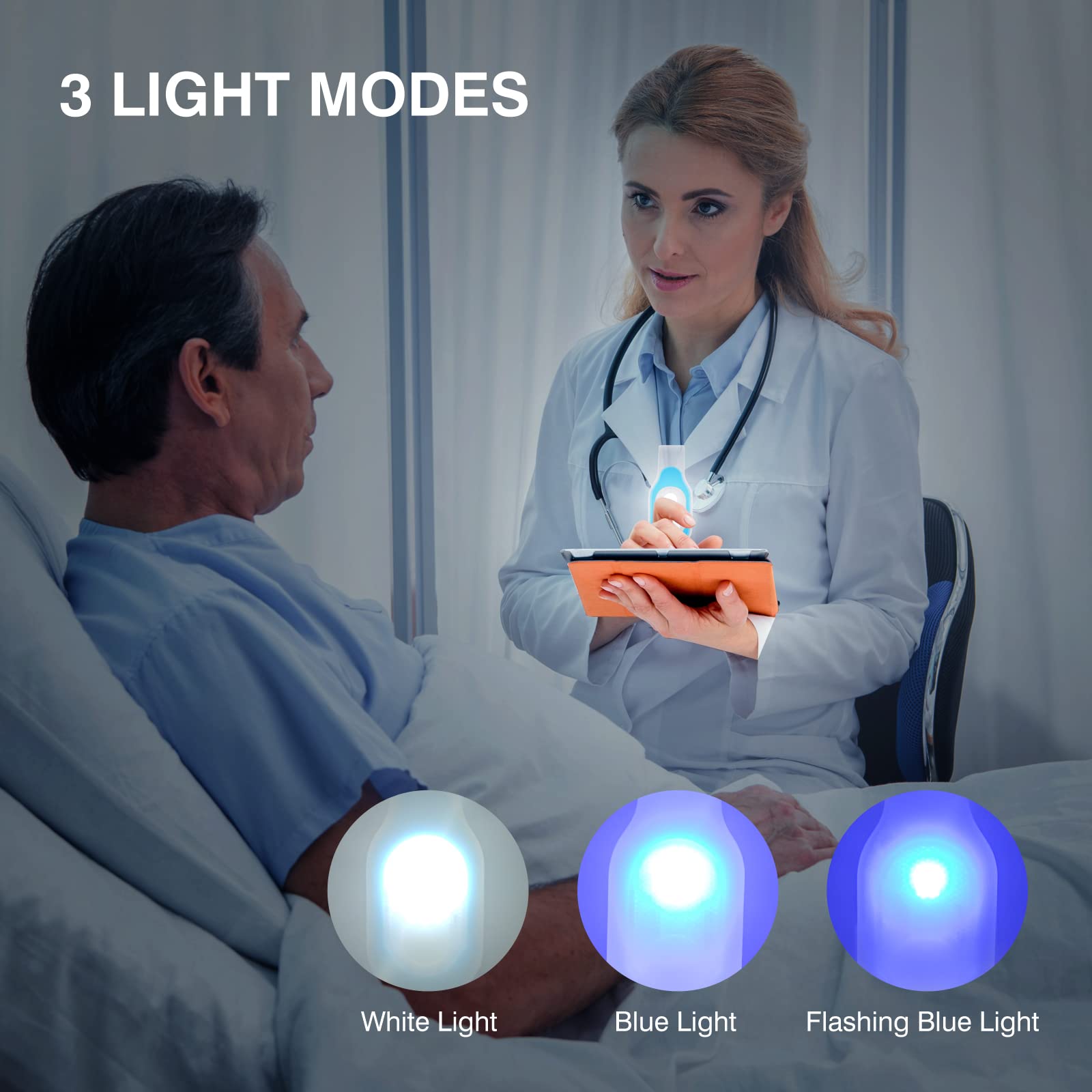 Mayaugst Rechargeable Nursing Night Light - Hands-Free LED Flashlight, Blue, Model MA-Nurse Light-001