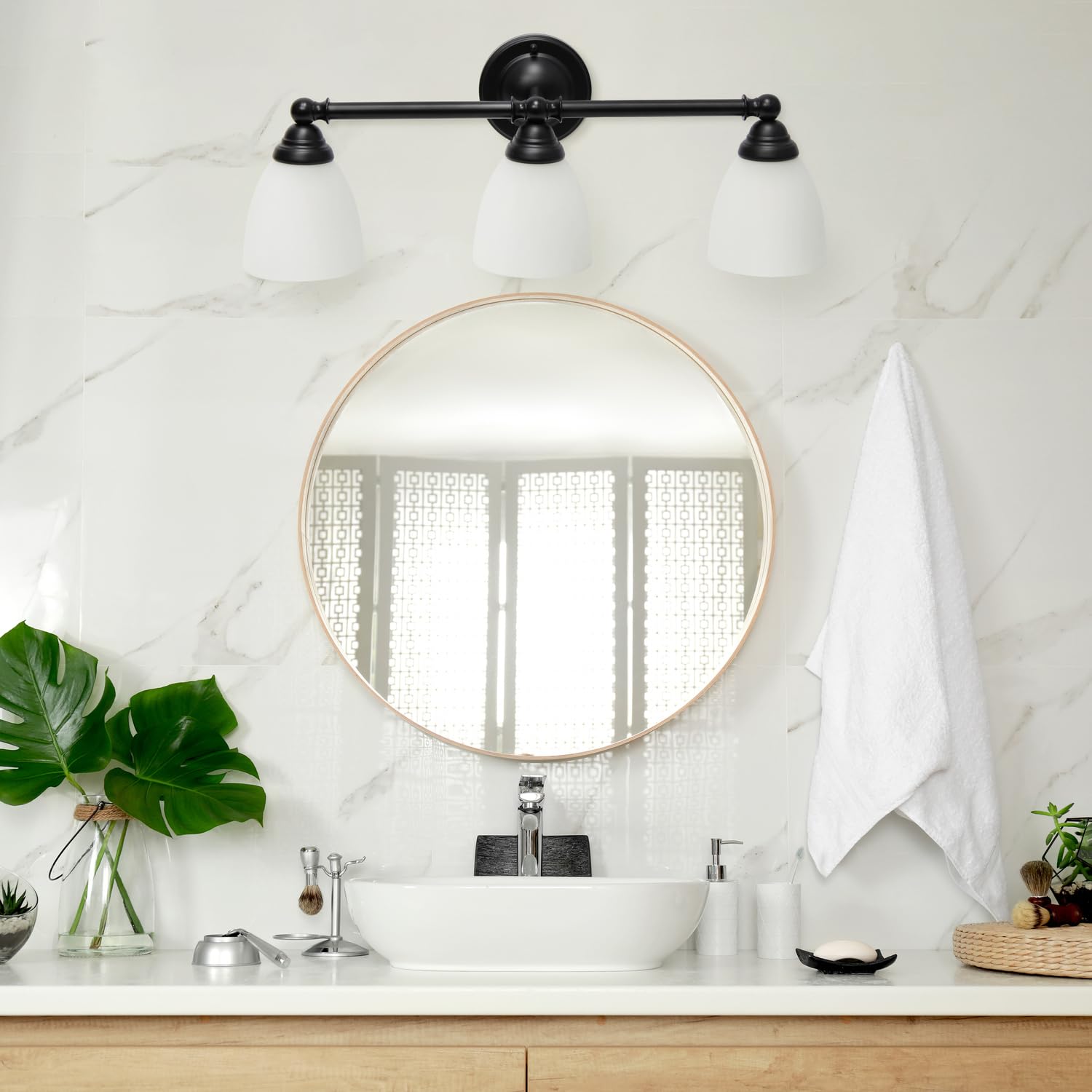 All The Rages Essentix 3-Light Metal & Glass Vanity Fixture In Black