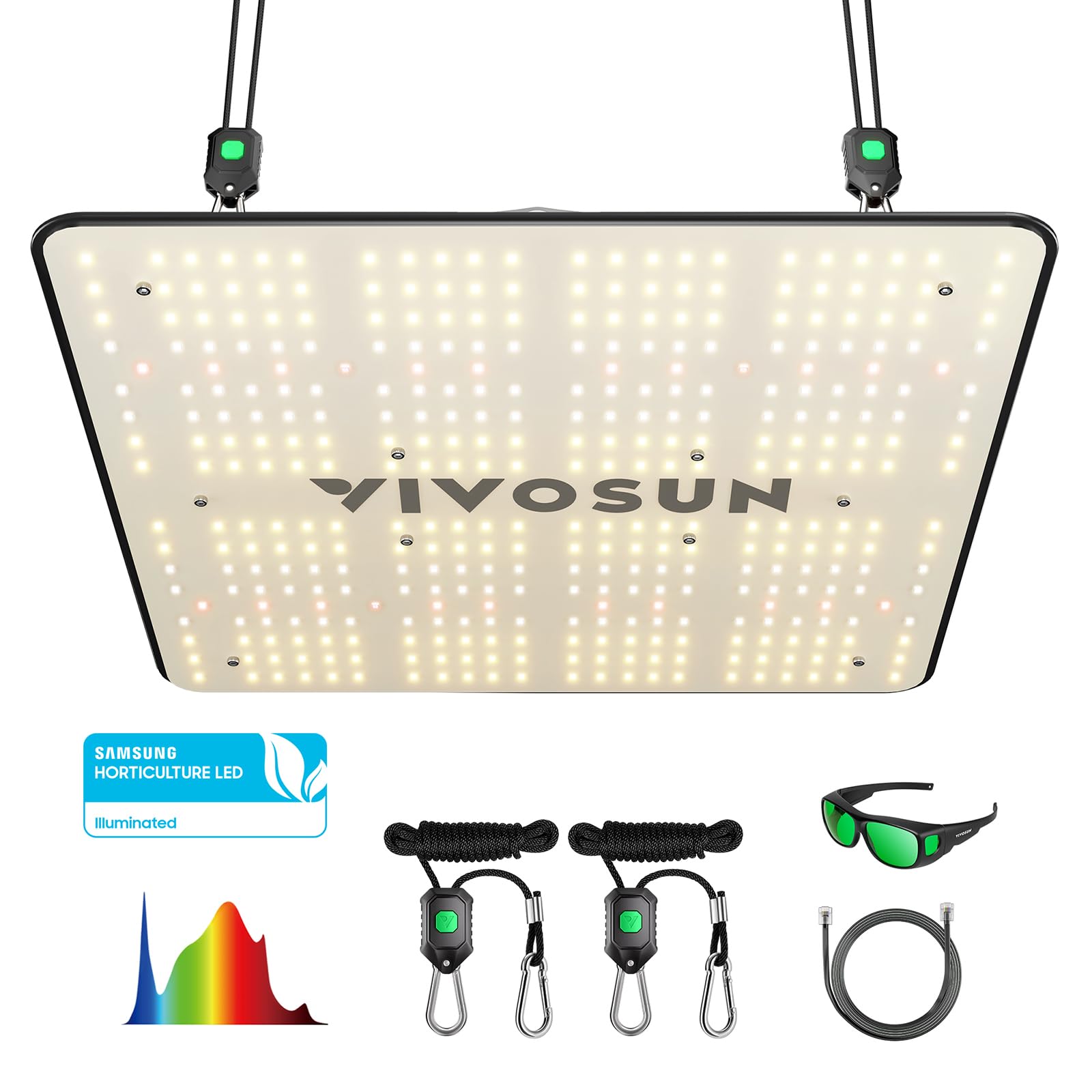 Vivosun Vs1500 Led Grow Light With Samsung Lm301 Diodes & Daisy Chain Driver Dimmable Lights Sunlike Full Spectrum For Indoor Plants Seedling Veg And Bloom Plant Grow Lamps For 3X3 Grow Tent