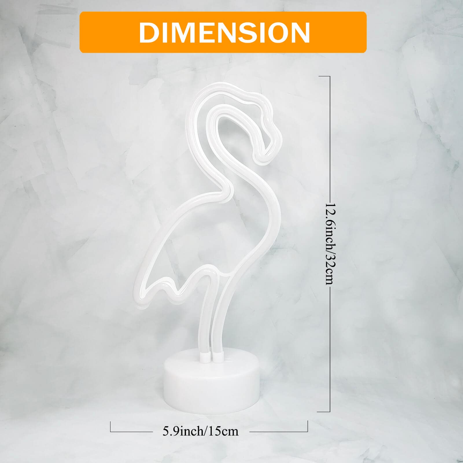 VIFULIN Pink Flamingo LED Neon Light Sign - USB/Battery Operated Night Light for Bedroom, 12.6inx5.9in, Multicolored, Model QDJZNHD.Z033