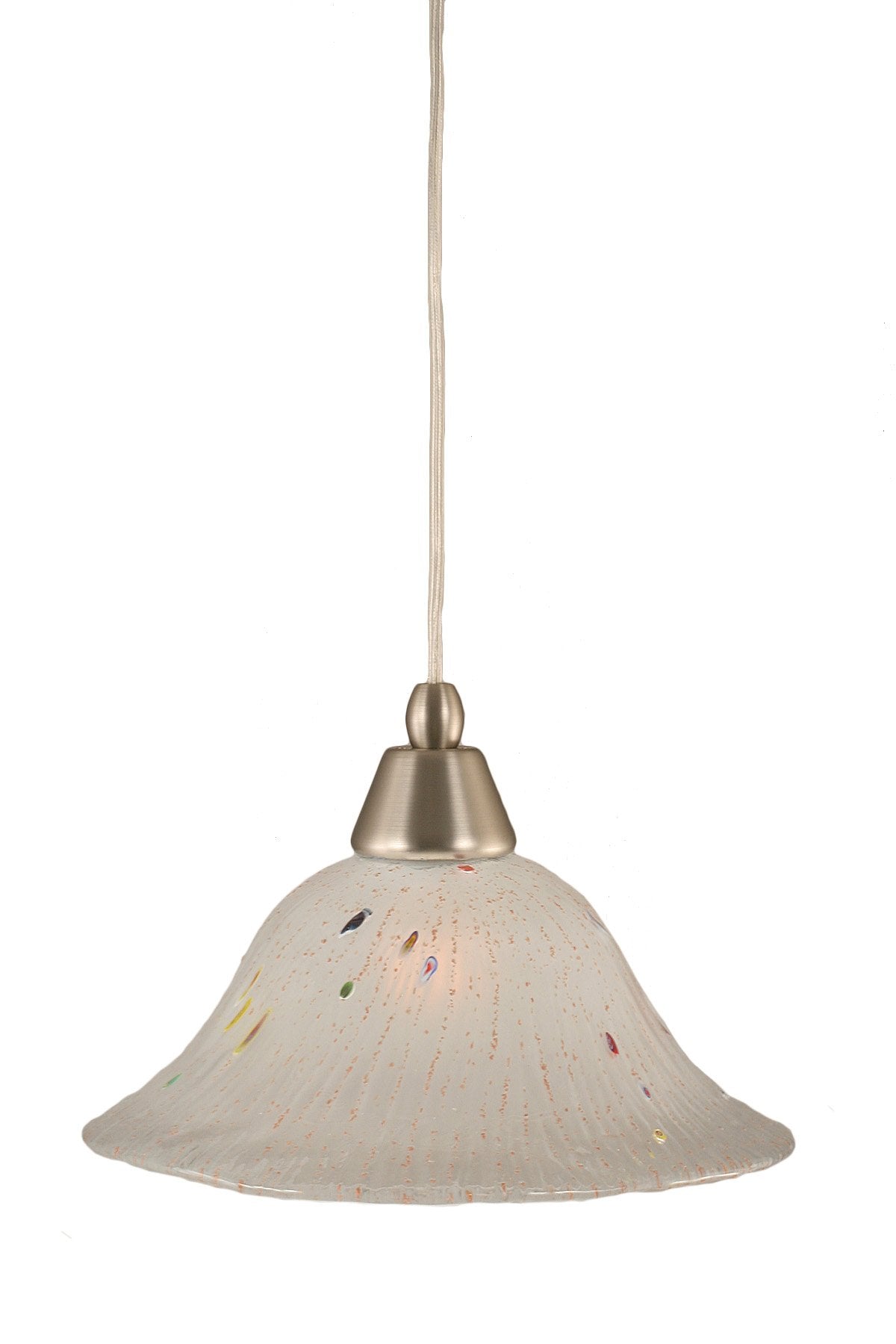 Toltech Lighting 22-Bn-731 10-Inch Cord Mini-Pendant Light Brushed Nickel Finish With Frosted Crystal Glass