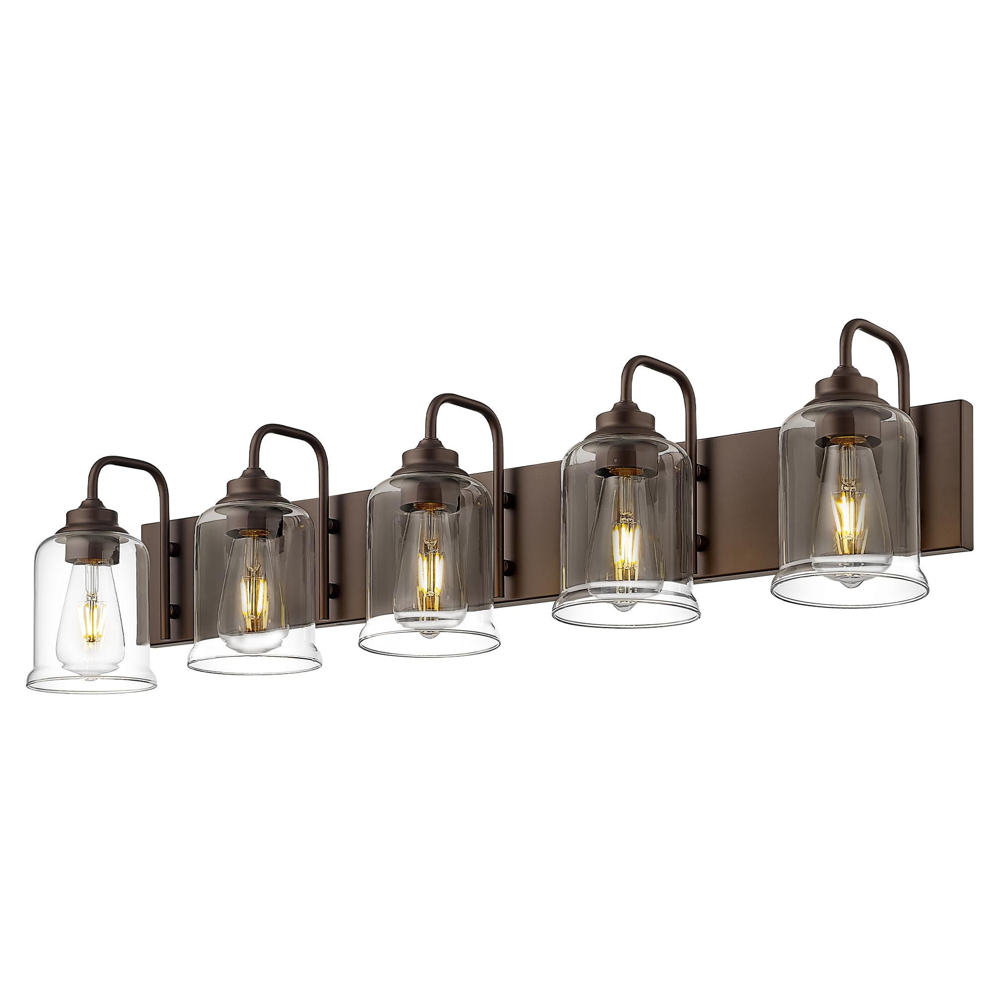 zeyu 5-Light Modern Vanity Light Fixture, 36'' Bathroom Light Fixtures Wall Mount with Clear Glass, Oil Rubbed Bronze Finish, ZS