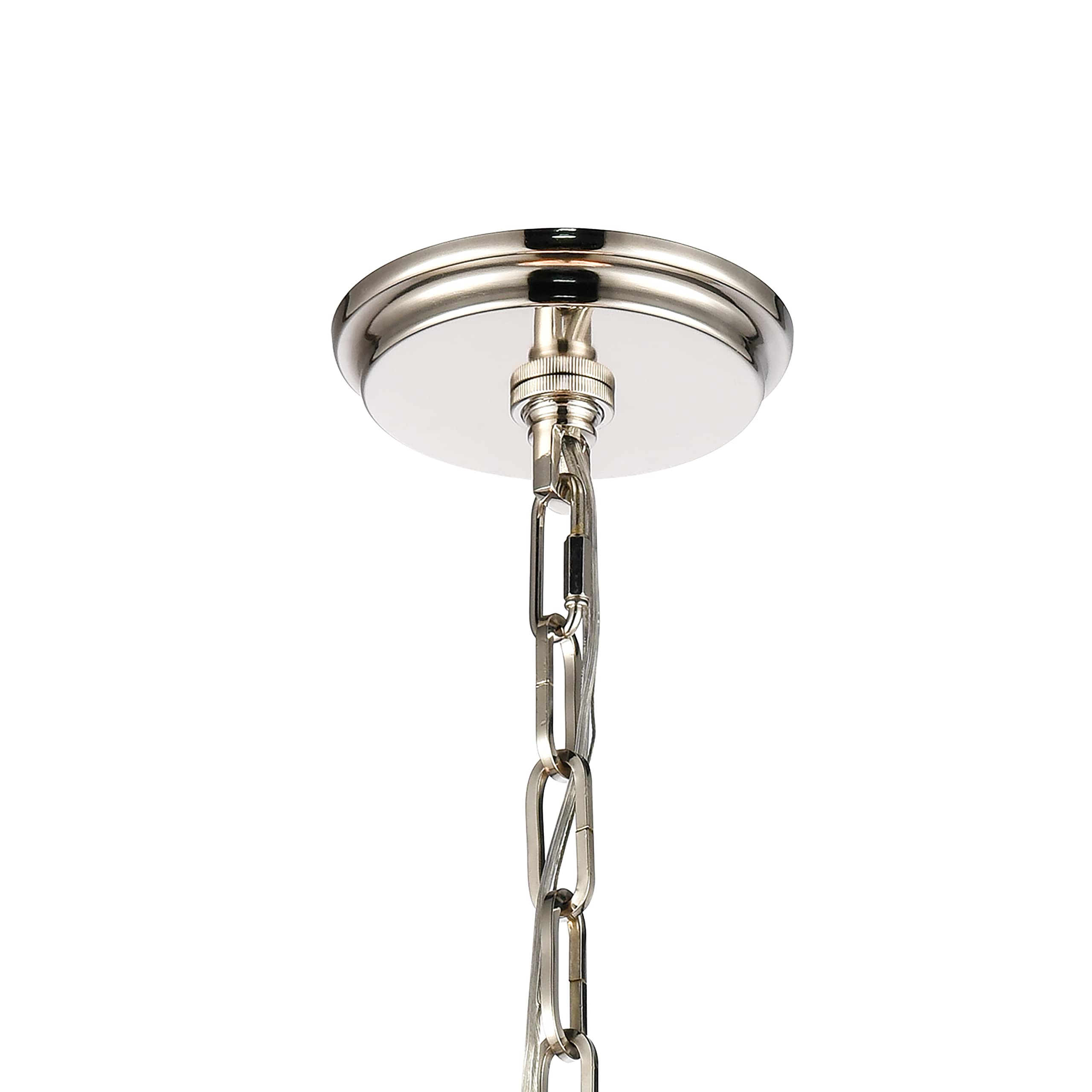 Elk Home Marin 1-Light Pendant, Polished Nickel, Corkwood & Etched Glass, 14&quot;W X 16.5