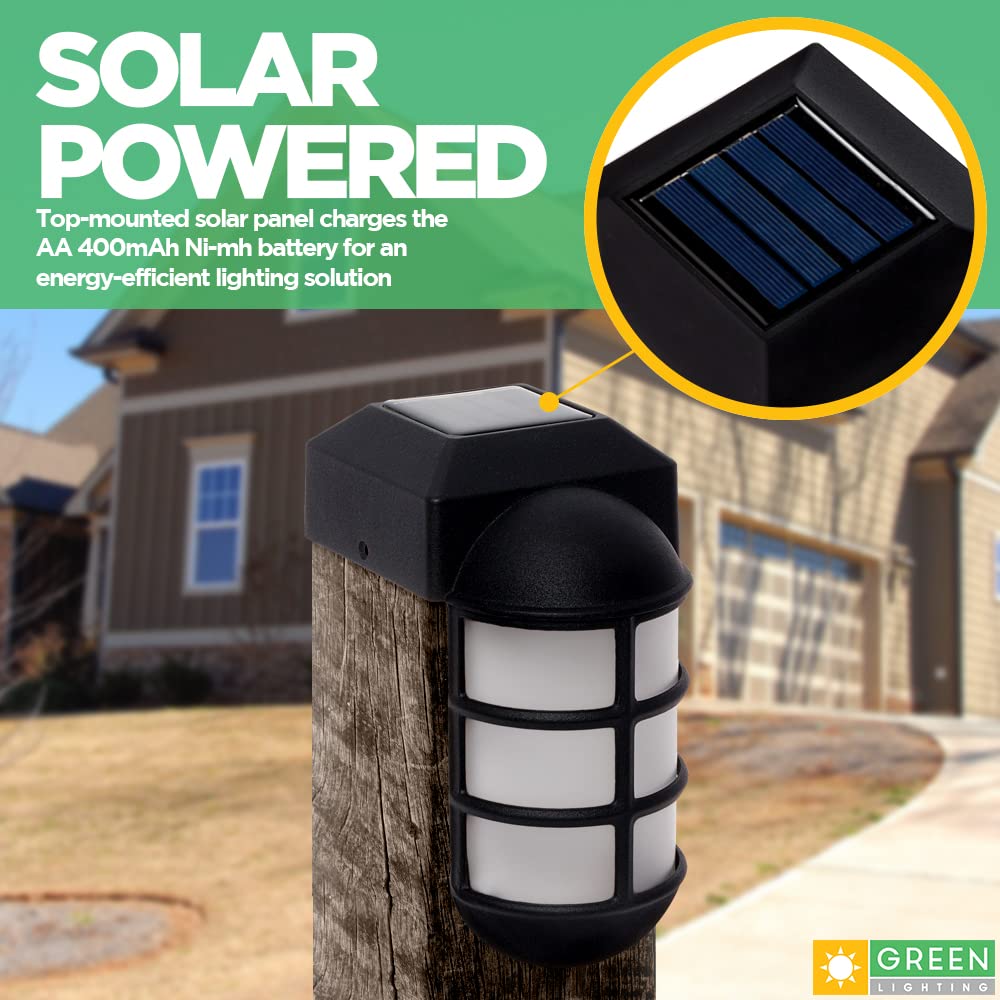 GreenLighting Marina Solar Post Cap Lights - Fits 4x4 Wood Outdoor Solar Powered Post Cap, Fence, Deck, Garden - Bright LED, Wat