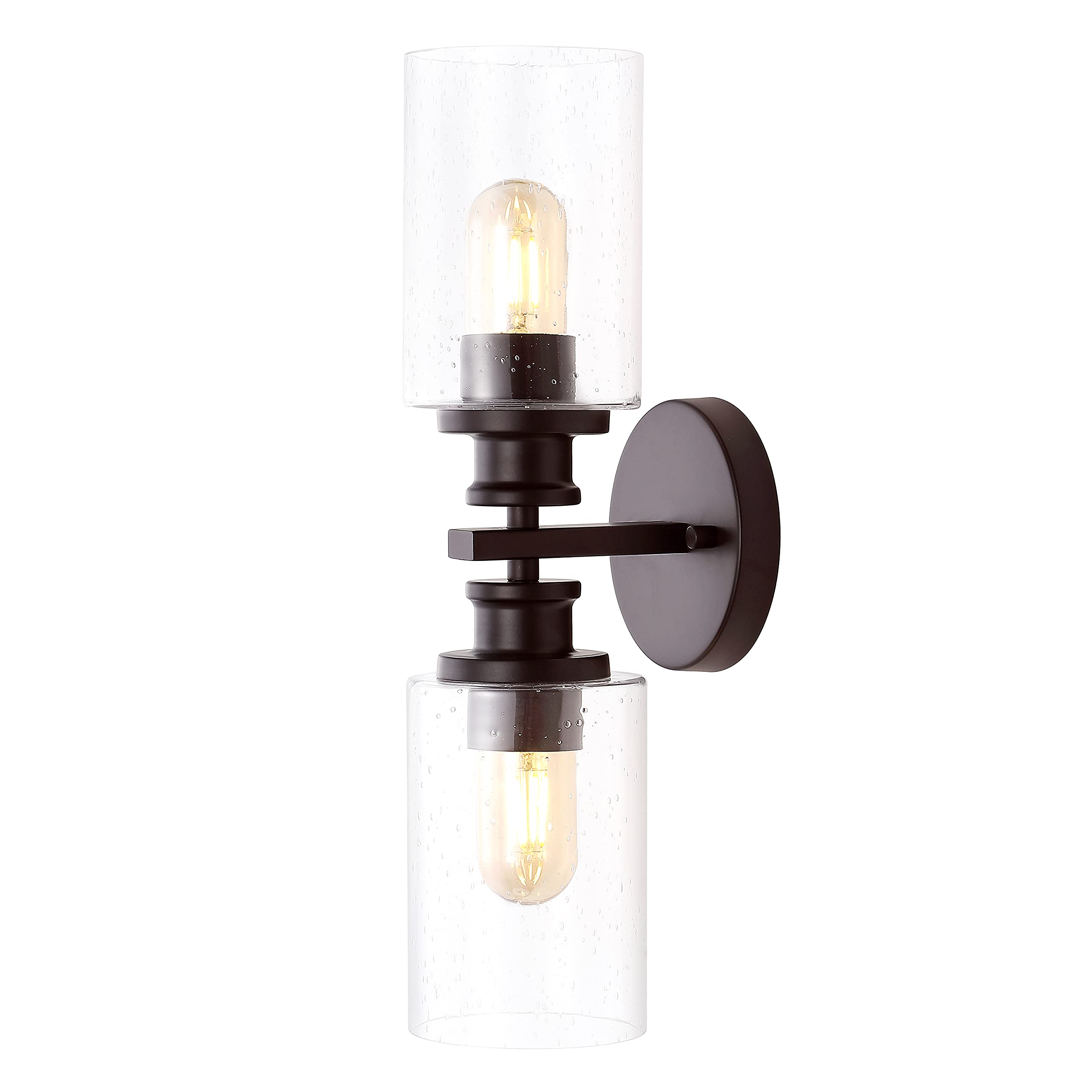 JONATHAN Y 2-Light Vanity Light, 16.5in Cylinder, Oil Rubbed Bronze, Metal, Model JYL7577B, Farmhouse Contemporary Design