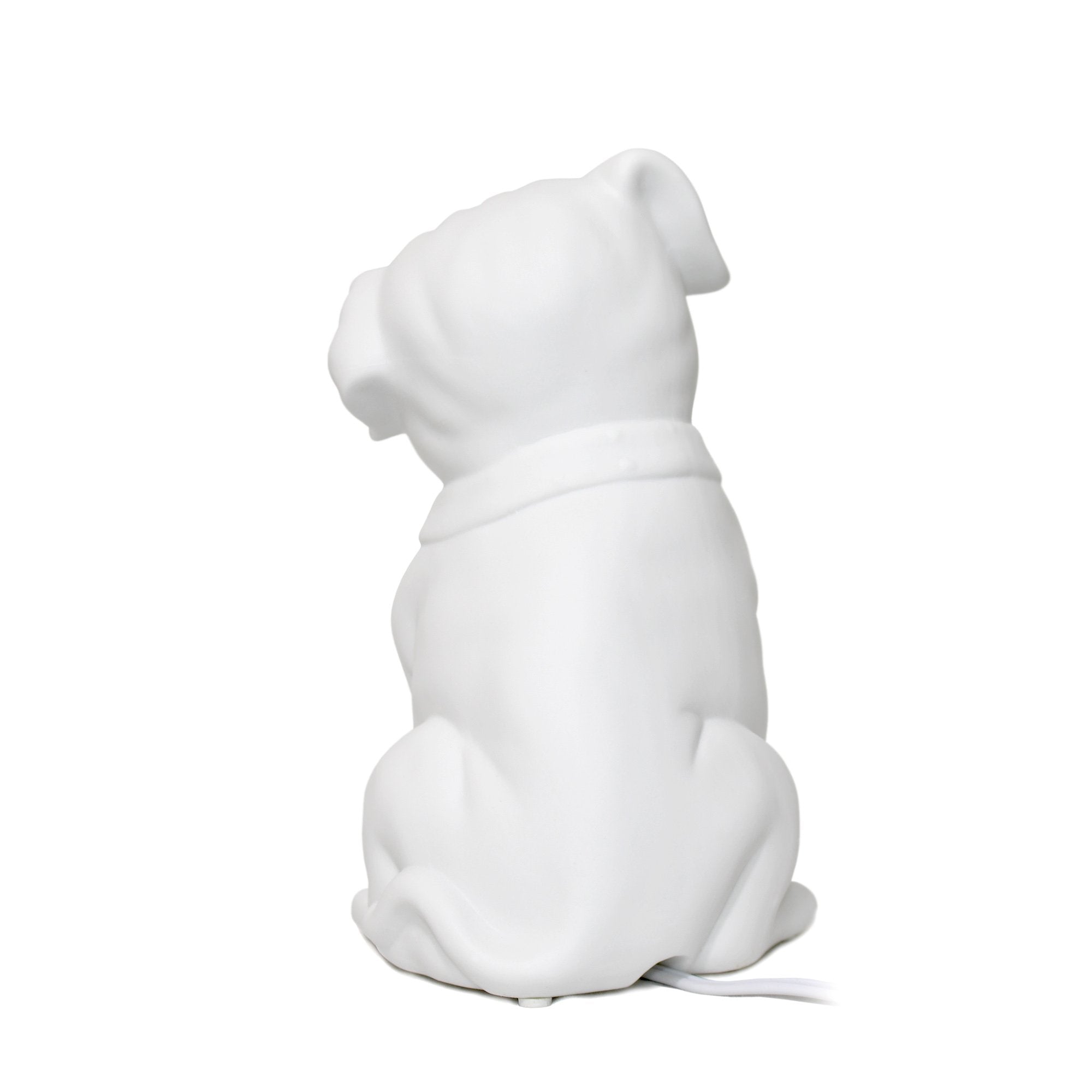 Simple Designs Lt3212-Wht White Porcelain Animal Shaped Table Lamp, Puppy Dog
