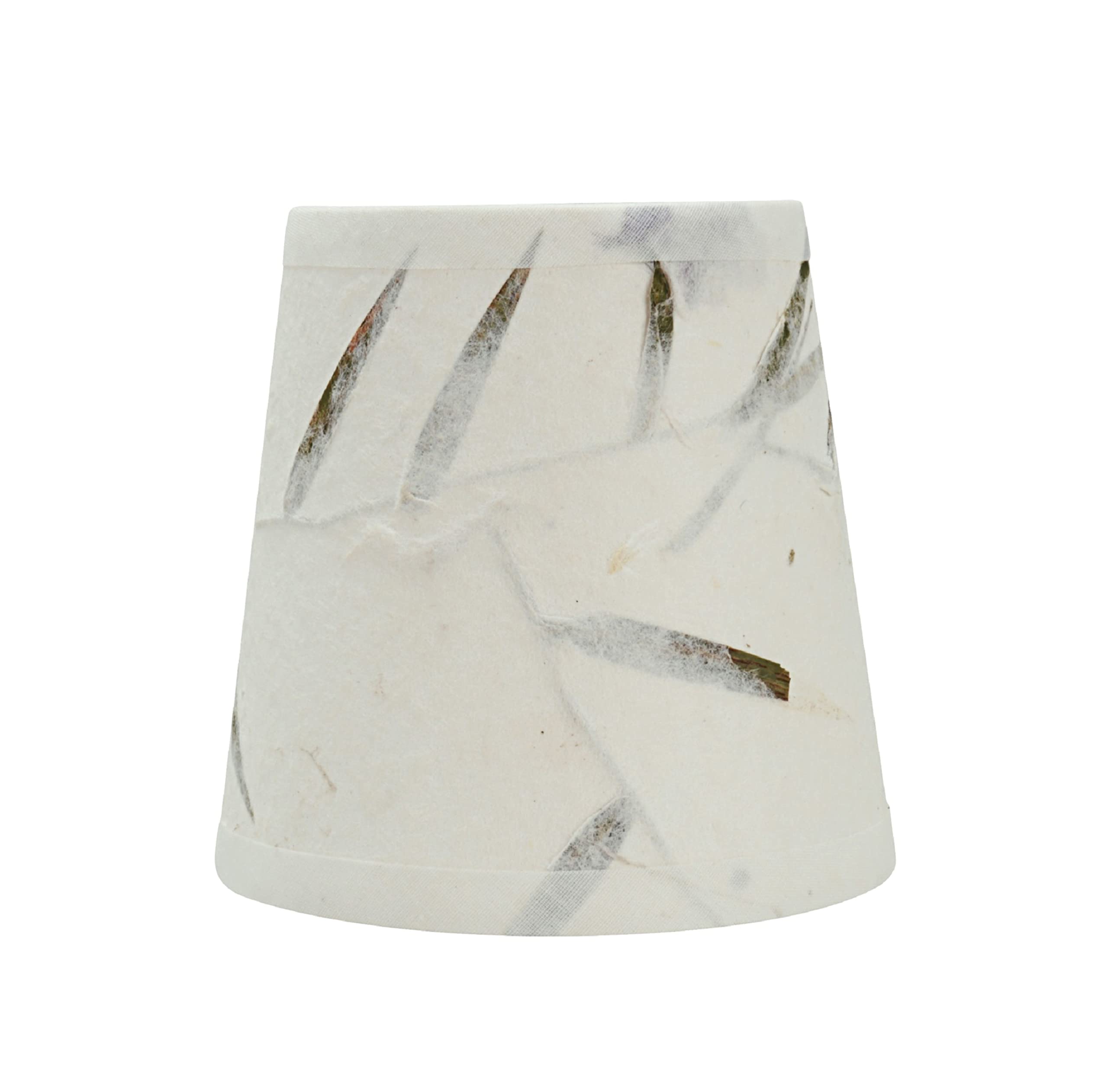 Aspen Creative 32720-2 Small Hardback Empire Shape Chandelier Clip-On Lamp Shade Set (2 Pack), Transitional Design In Off White, 4&quot; Bottom Width (3&quot; X 4&quot; X 4&quot;)