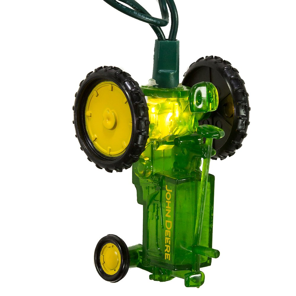Kurt S. Adler John Deere Tractor Light Set - 10 Bulbs, Green, Model JR9151, Lead Material