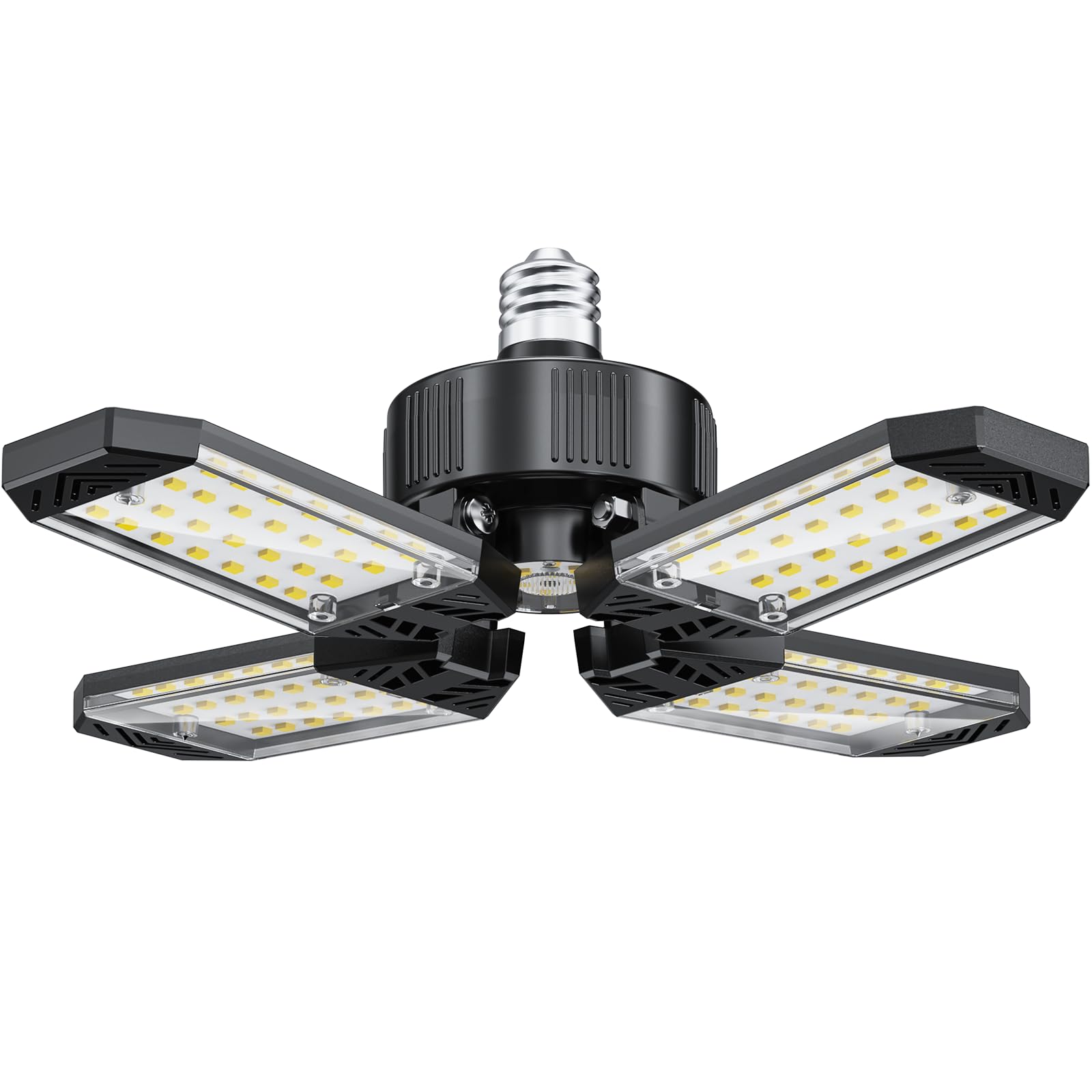 XINGHUANLIT LED Garage Light - 120W Garage Lights Ceiling LED 12000LM with 4+1 Deformable Panels, Screw in Garage LED Lights 650