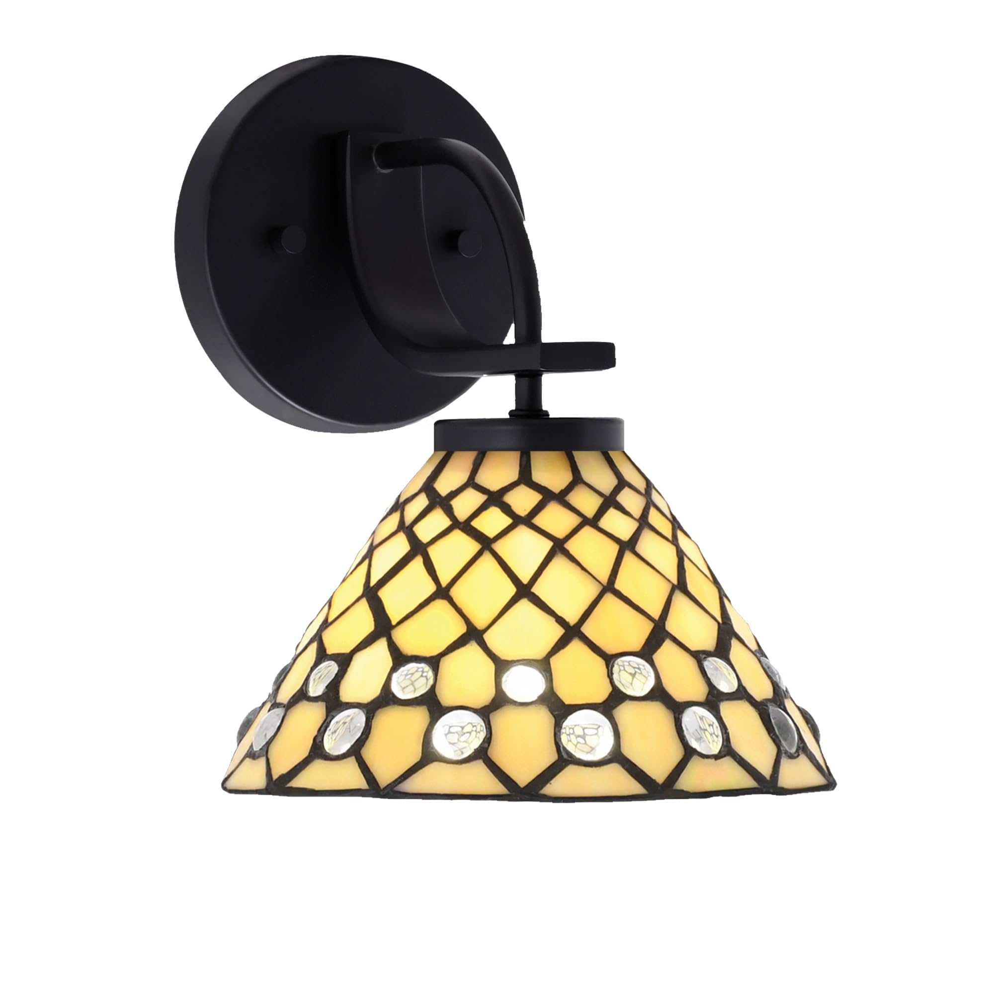 Cavella 1 Light Wall Sconce Shown In Matte Black Finish With 7" Starlight Art Glass